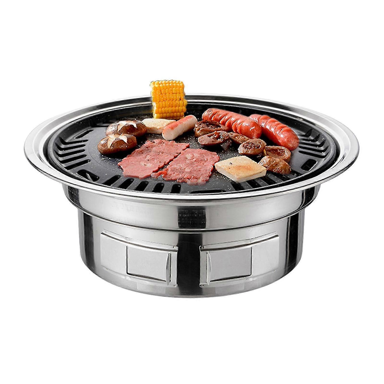 13 polegadas coreano churrasco grill multifuncional a carvão churrasqueira redonda camping grill fogão mesa