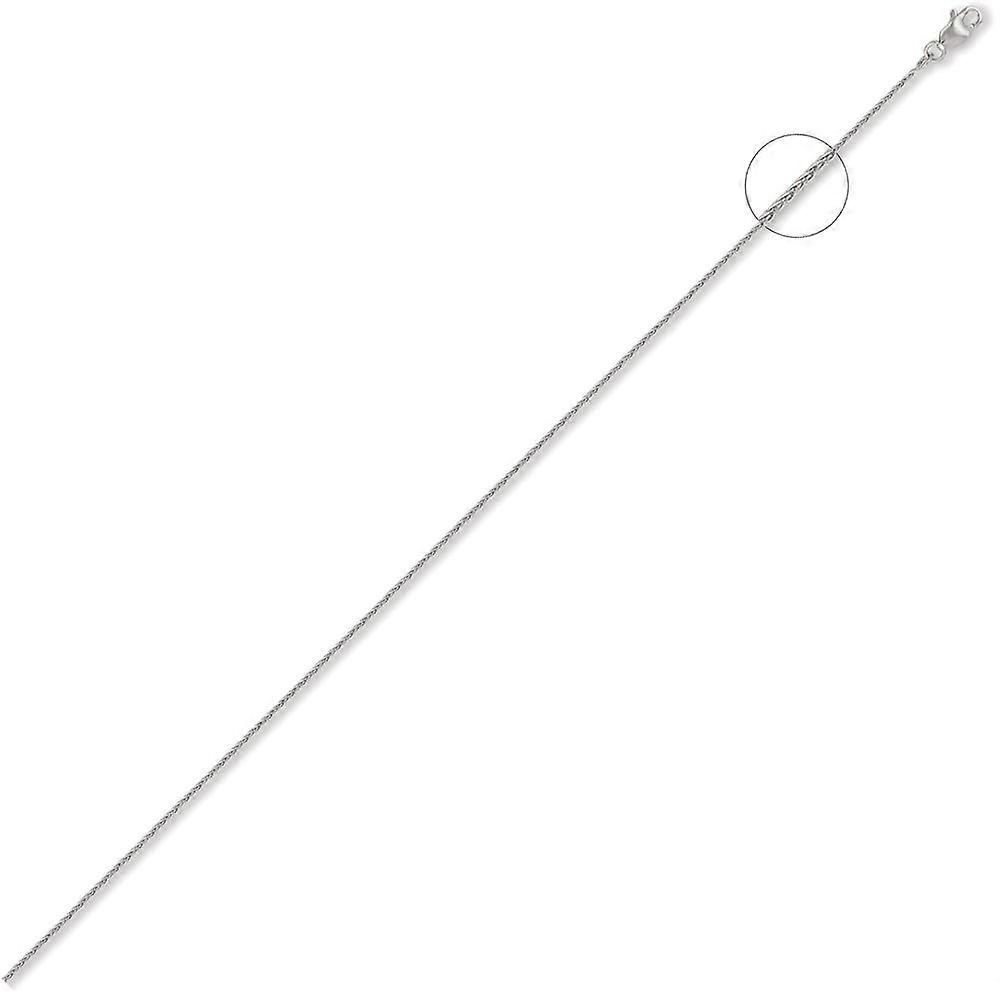 Jewelco London 男女通用纯 18 克拉白金 Spiga 1mm 规格吊坠链条项链