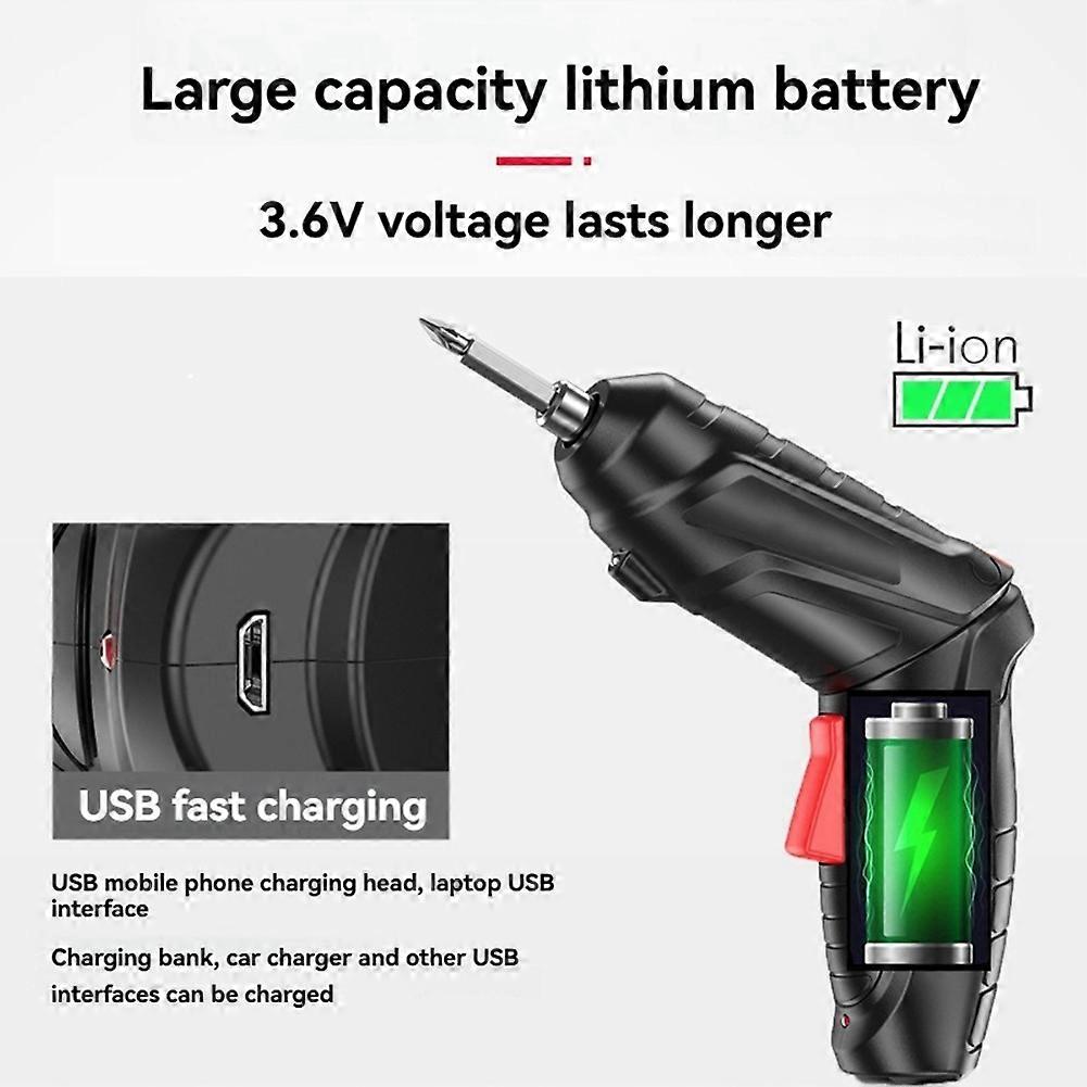 3.6V Wireless Screwdriver Kit Rechargeable Lithium Electric Hand Drill Rotatable Multi-Function Power Tools Set 2