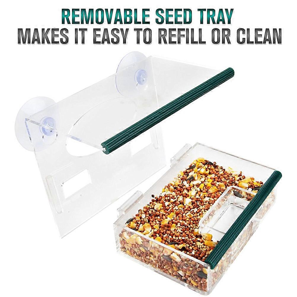 Bird Feeding Station Transparent Window Bird Feeder Suction Cups