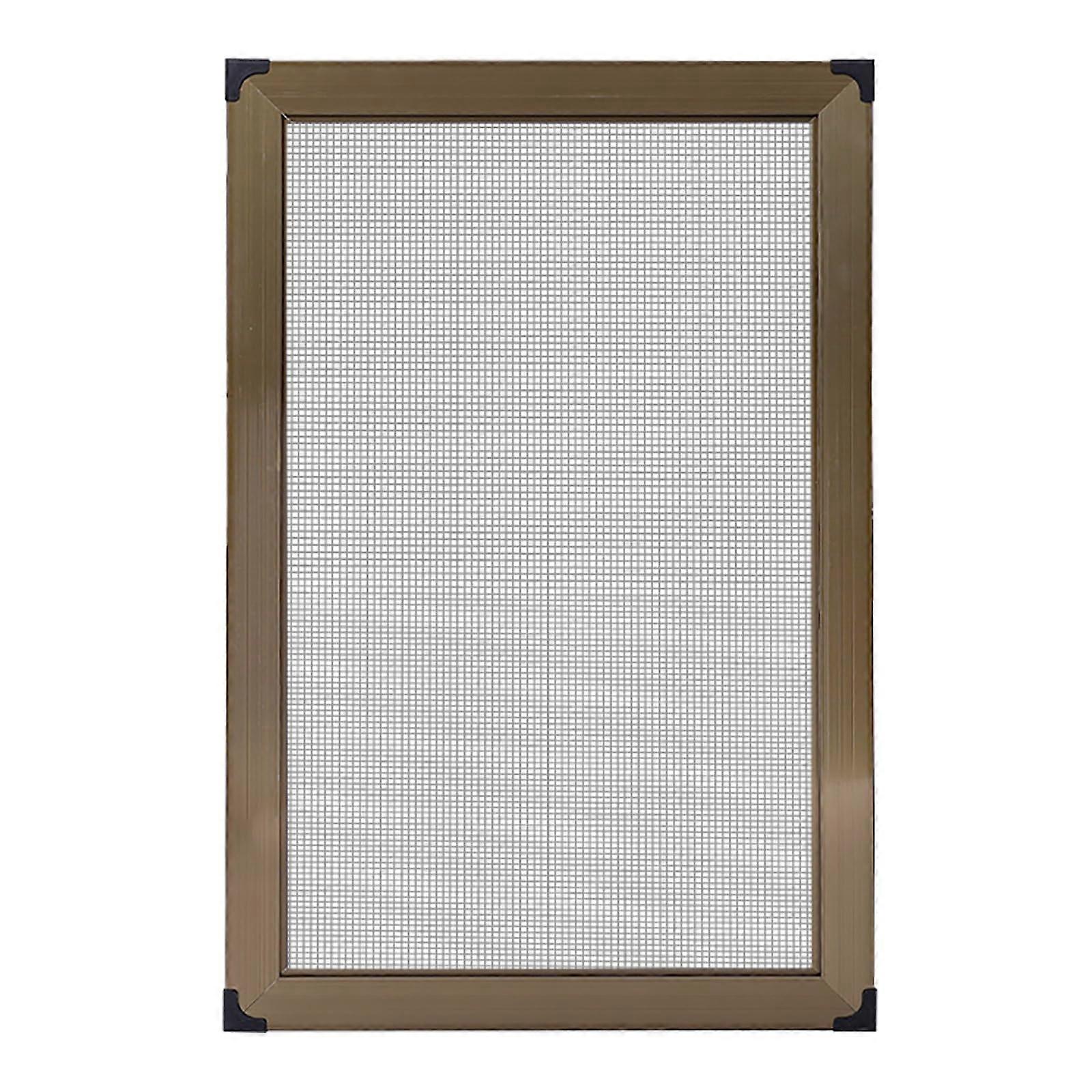 Sliding Window Screen with Aluminum Frame for Home Balcony and House Windows Brown 100x100cm