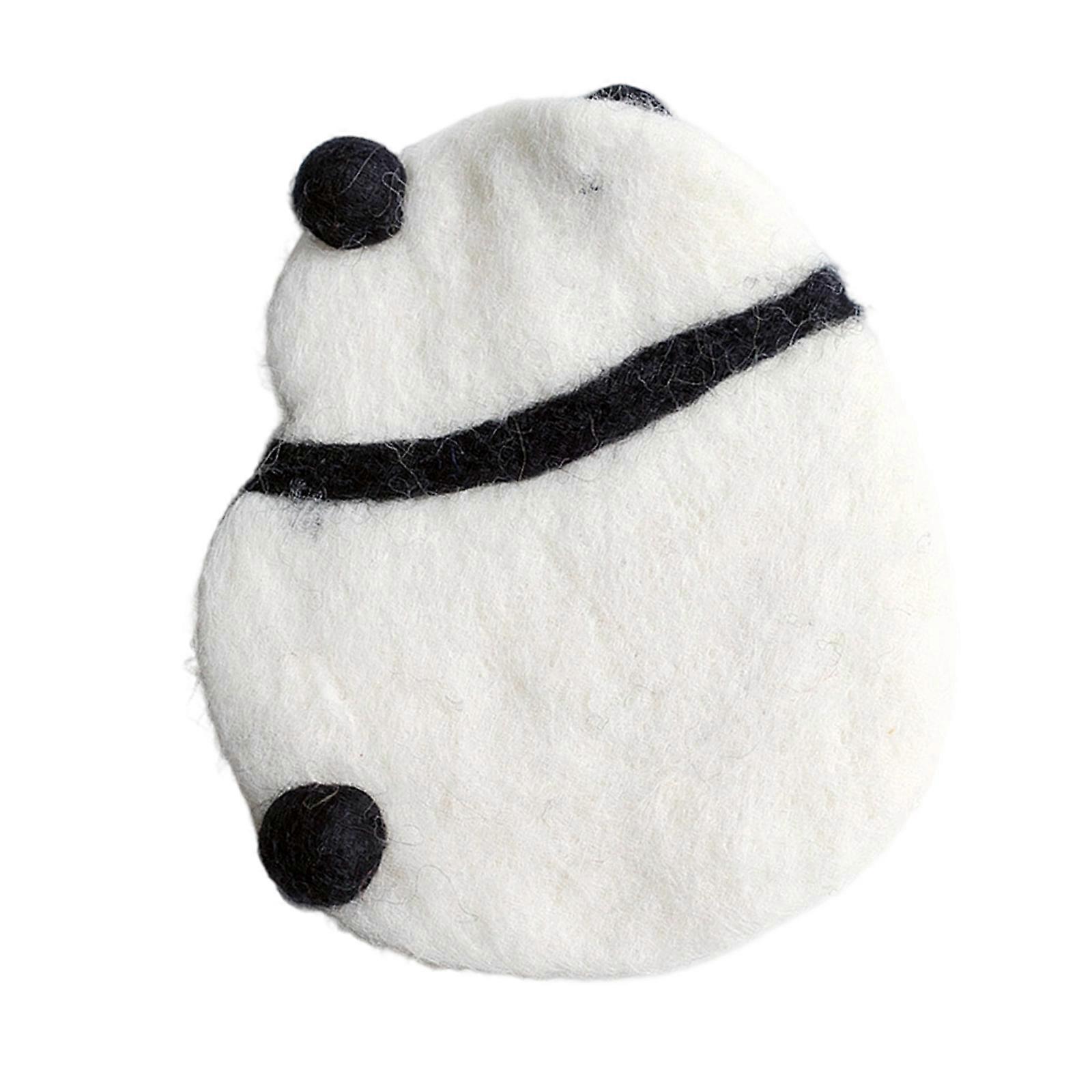 Creative Handcrafted Coaster Set With Funny Animal Pattern Natural Wool Materials Multipurpose Desk Accessory Multicolor