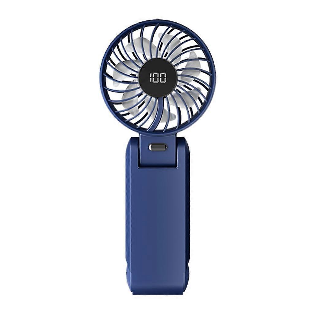 LED Desk Fan with Digital Display and Quiet Cooling for Home Office, Portable Blue Table Fan