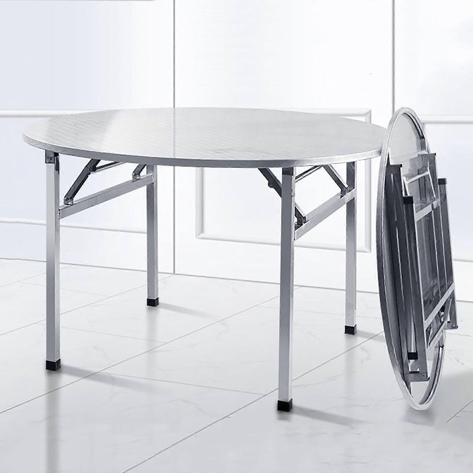 Expandable Round Dining Table with Foldable Stainless Steel , NonSlip Mats and Sturdy Metal Frame for Kitchen Use