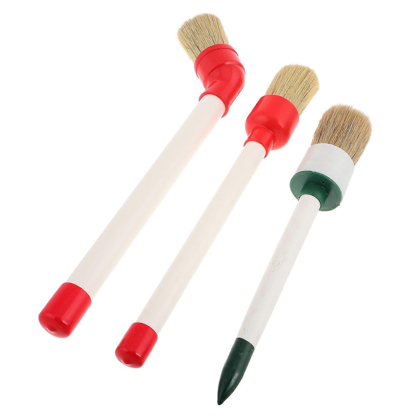 Tire Lubricant Brush Set for Wheel Cleaning with 3Pcs Assorted Color Brushes