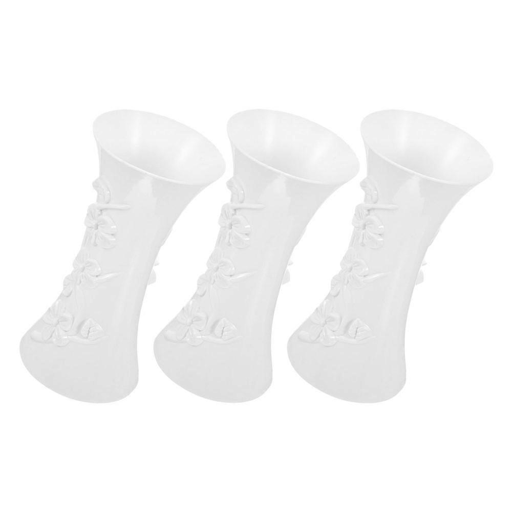 Plastic Flower Vase Creative Flower Vase for Storage 3Pcs White