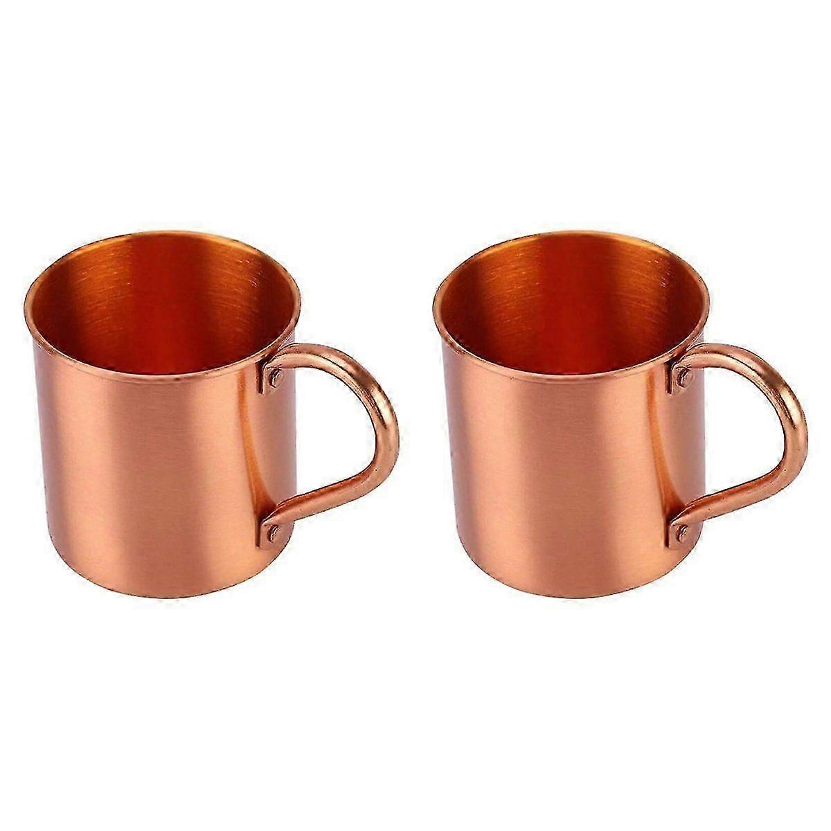 Copper Mugs (410ml), Handcrafted Pure Solid Copper No Lining Finish Mug, Smooth Rounded Lip Ergonom