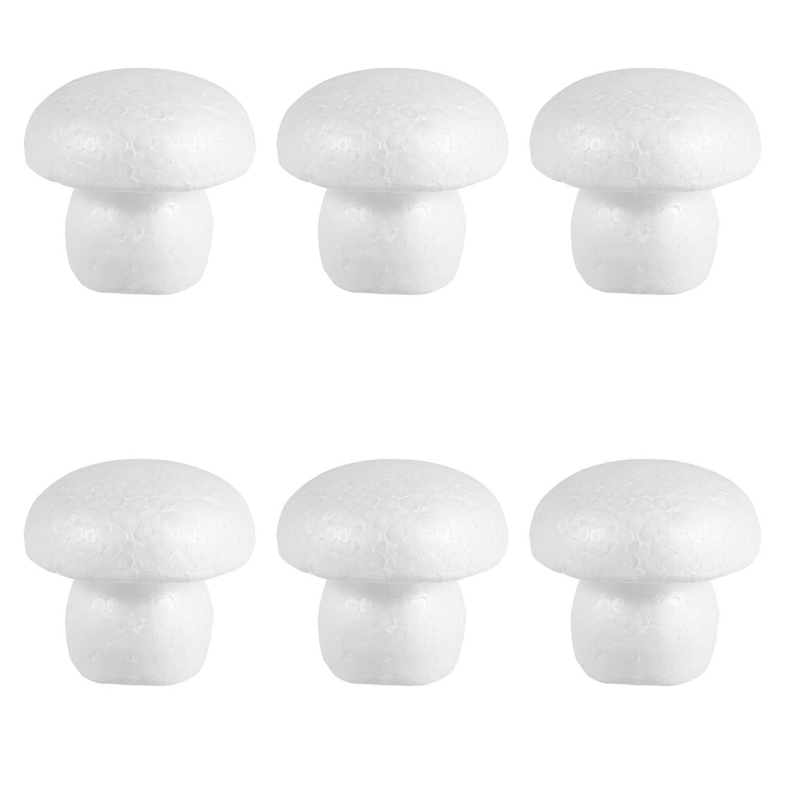 Foam Mushroom Crafts for DIY Projects with 6Pcs White Foam Mushroom Ornaments