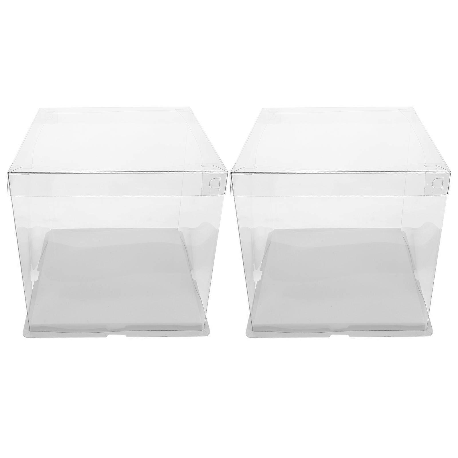 2pcs 3 in 1 Birthday Cake Party Gift Packaging Boxes Clear Transparent Boxes