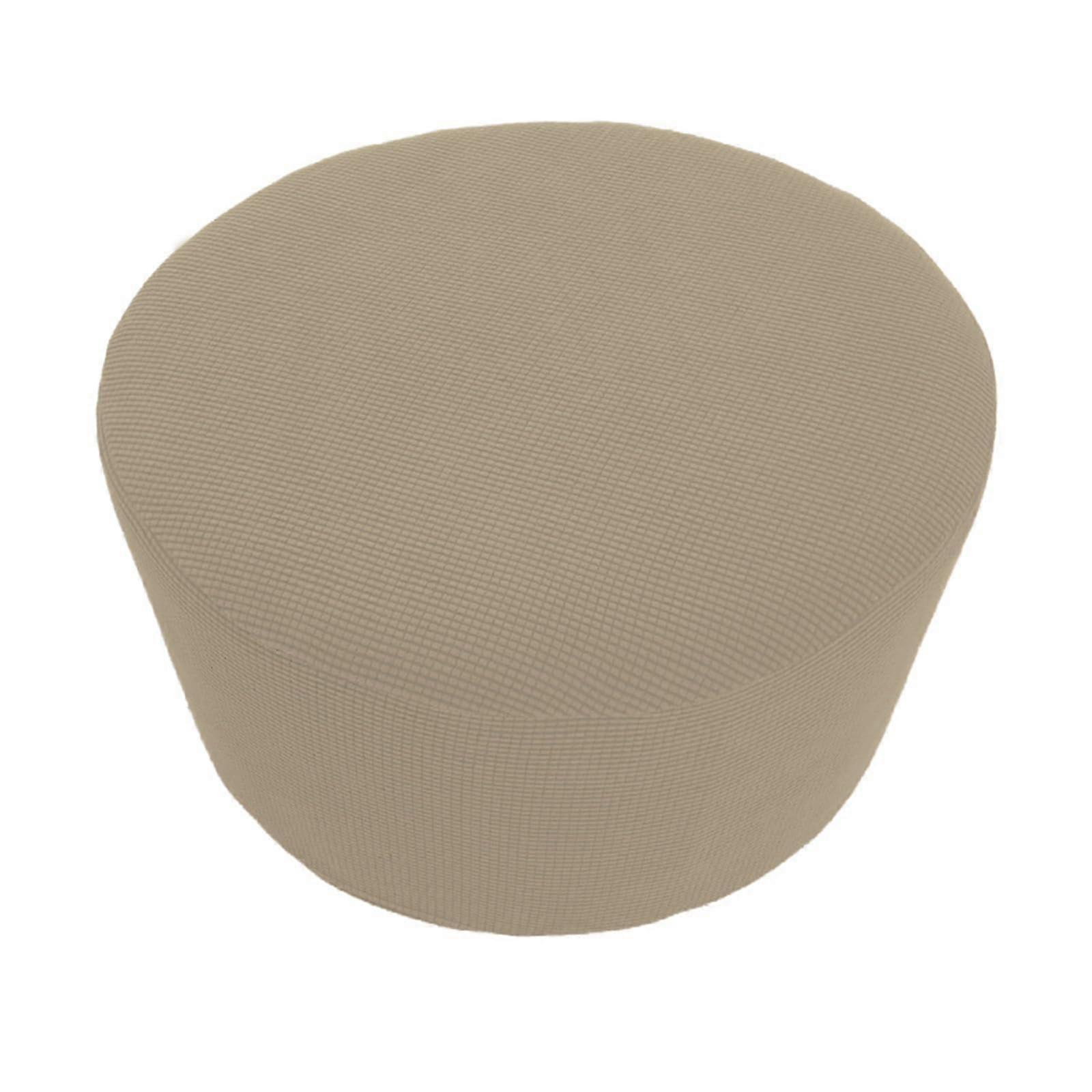 Soft Ottoman Covers Full Coverage Elastic Slipcover for Round Stools Child Safe Waterproof Fabric Protects Against Spills