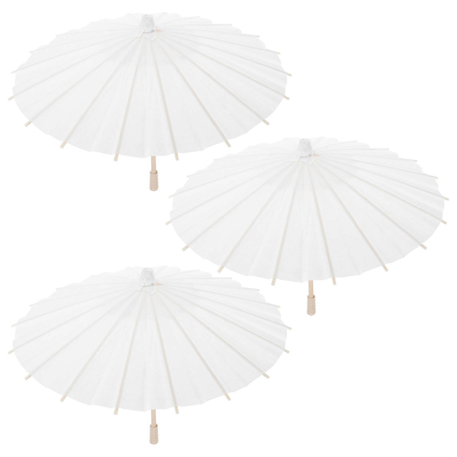DIY Paper Parasol Umbrella for Decorative Use Set White