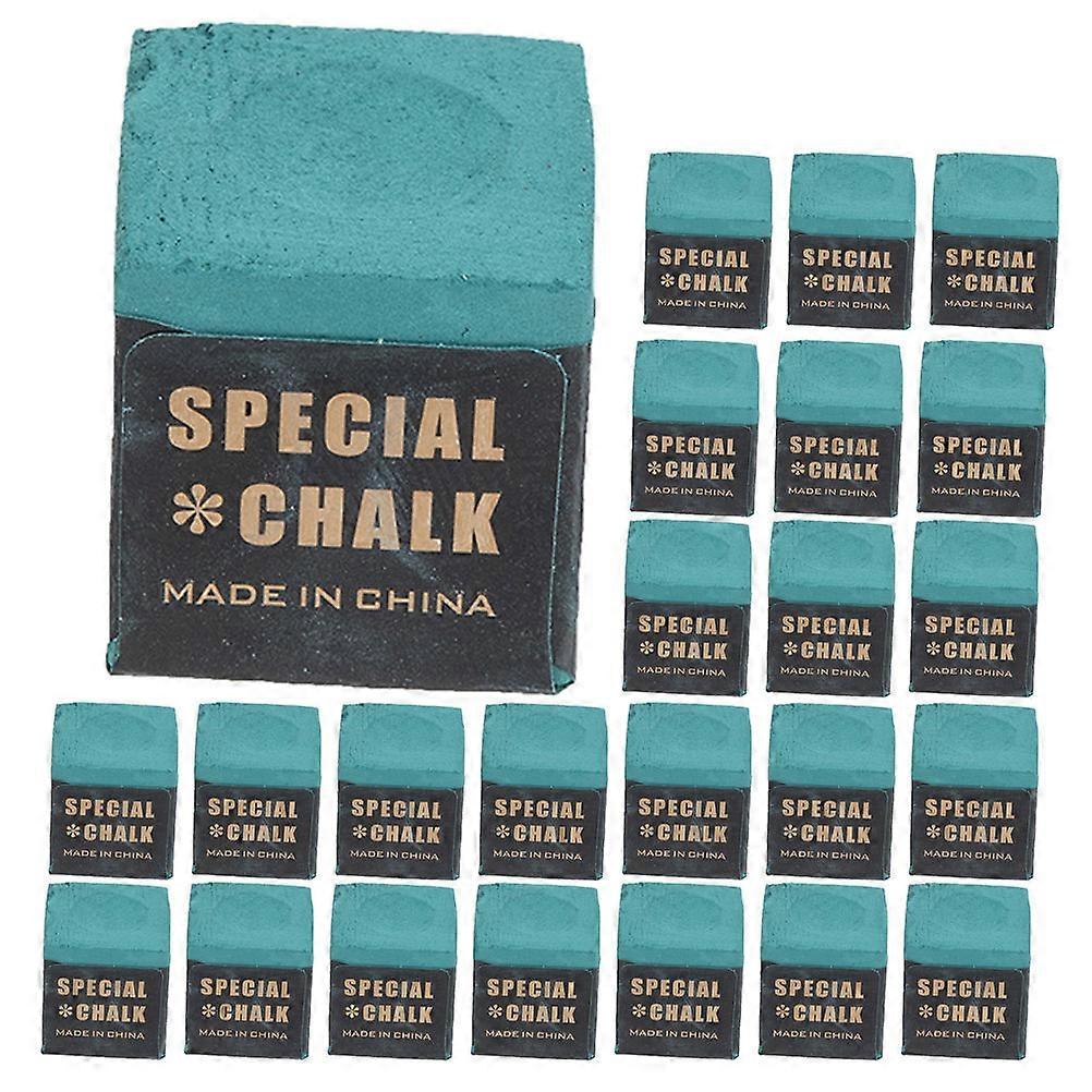 Green Pool Cue Chalk Cubes for Billiards Improve Friction Precise Shots 24 Pack