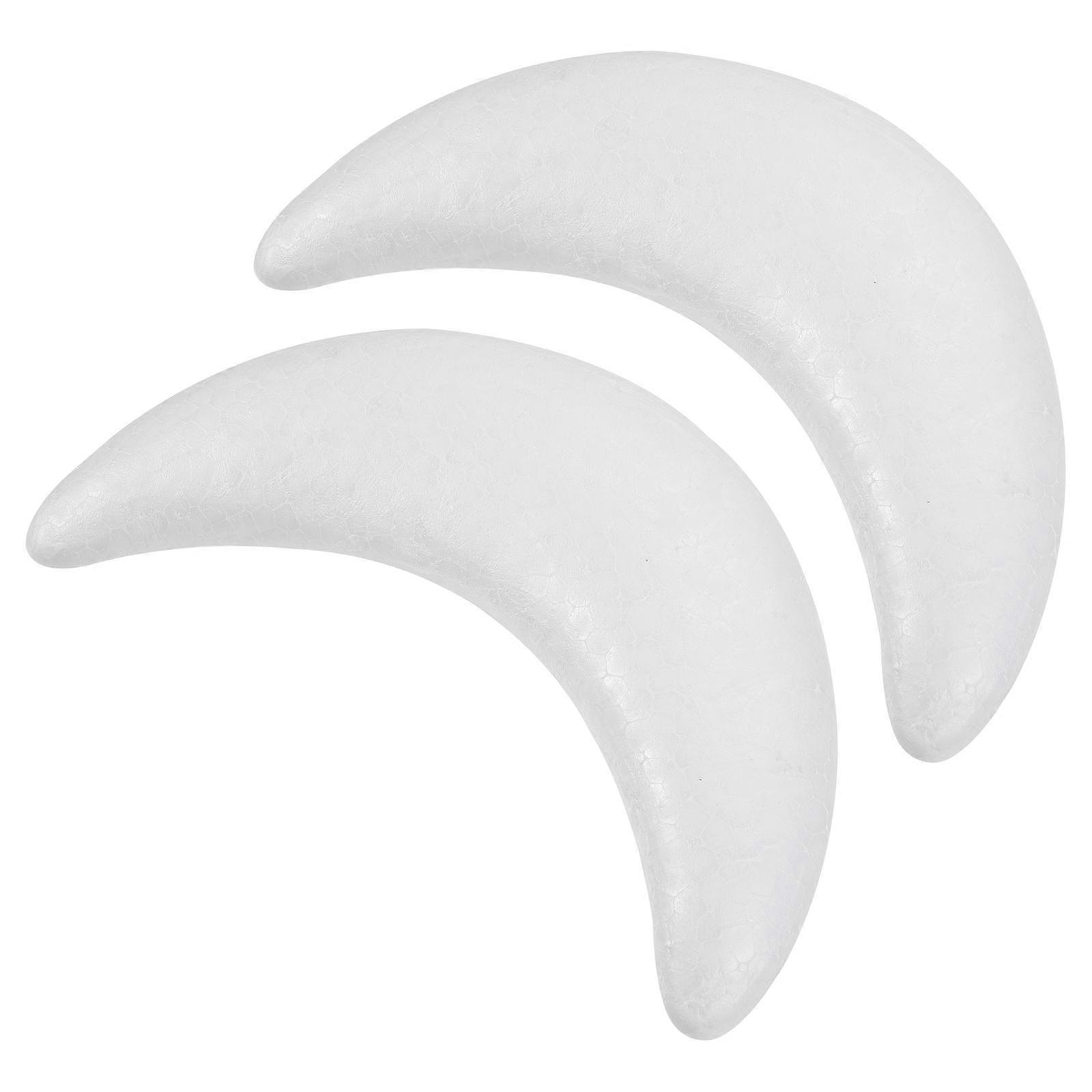 White Moon Shaped Foam Cake Model for Cake Practice 2Pcs Reusable