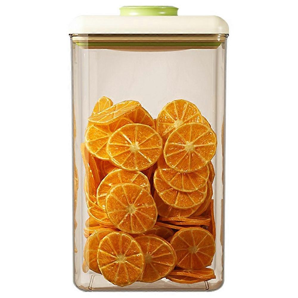 2600ml Rectangular Push Button PS Airtight Container Grains Coffee Snacks Kitchen Food Storage Canister