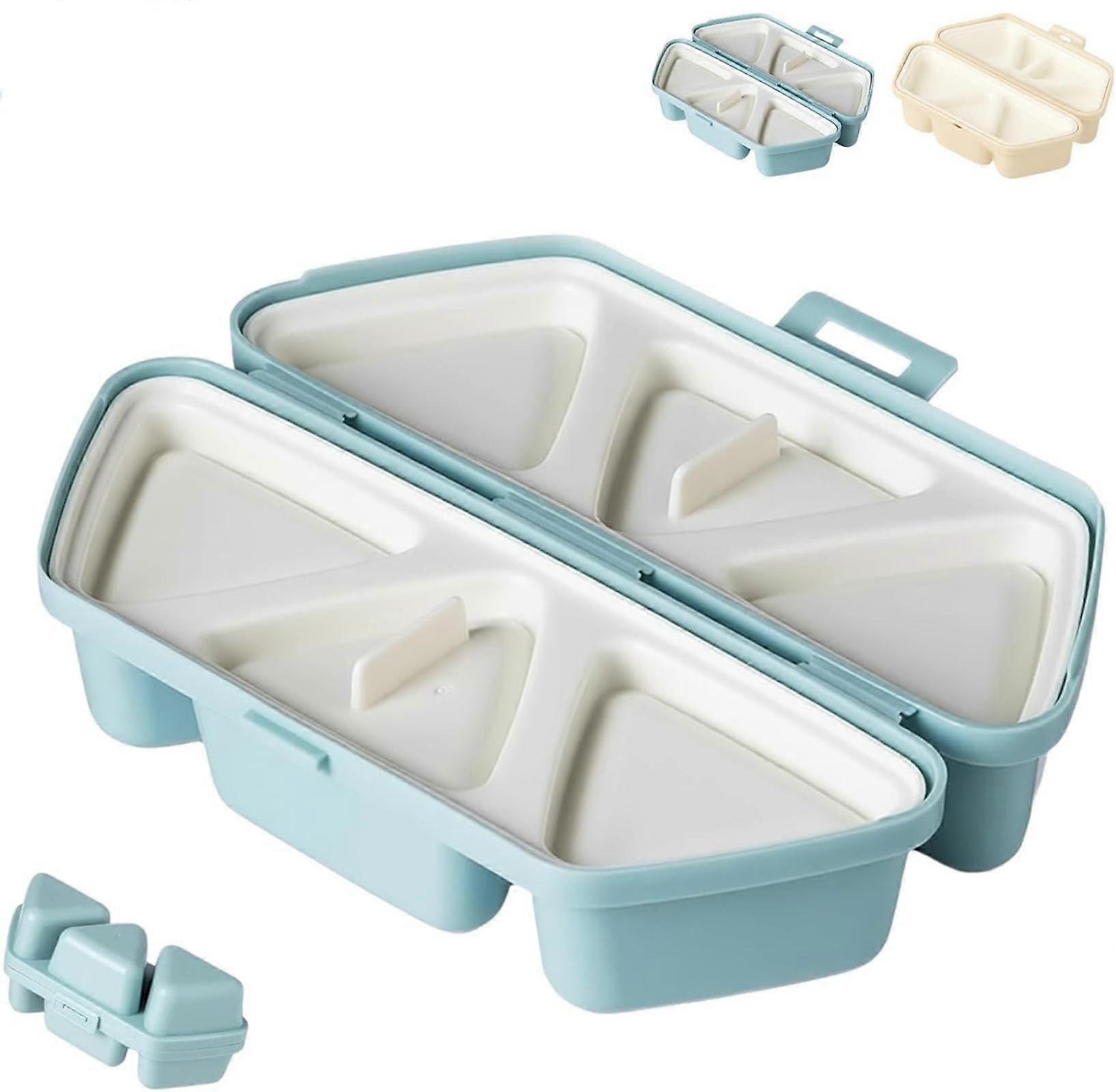 Onigiri Maker 6Cavity Triangle Rice Ball Mold NonStick Easy Release DIY Sushi Press Blue