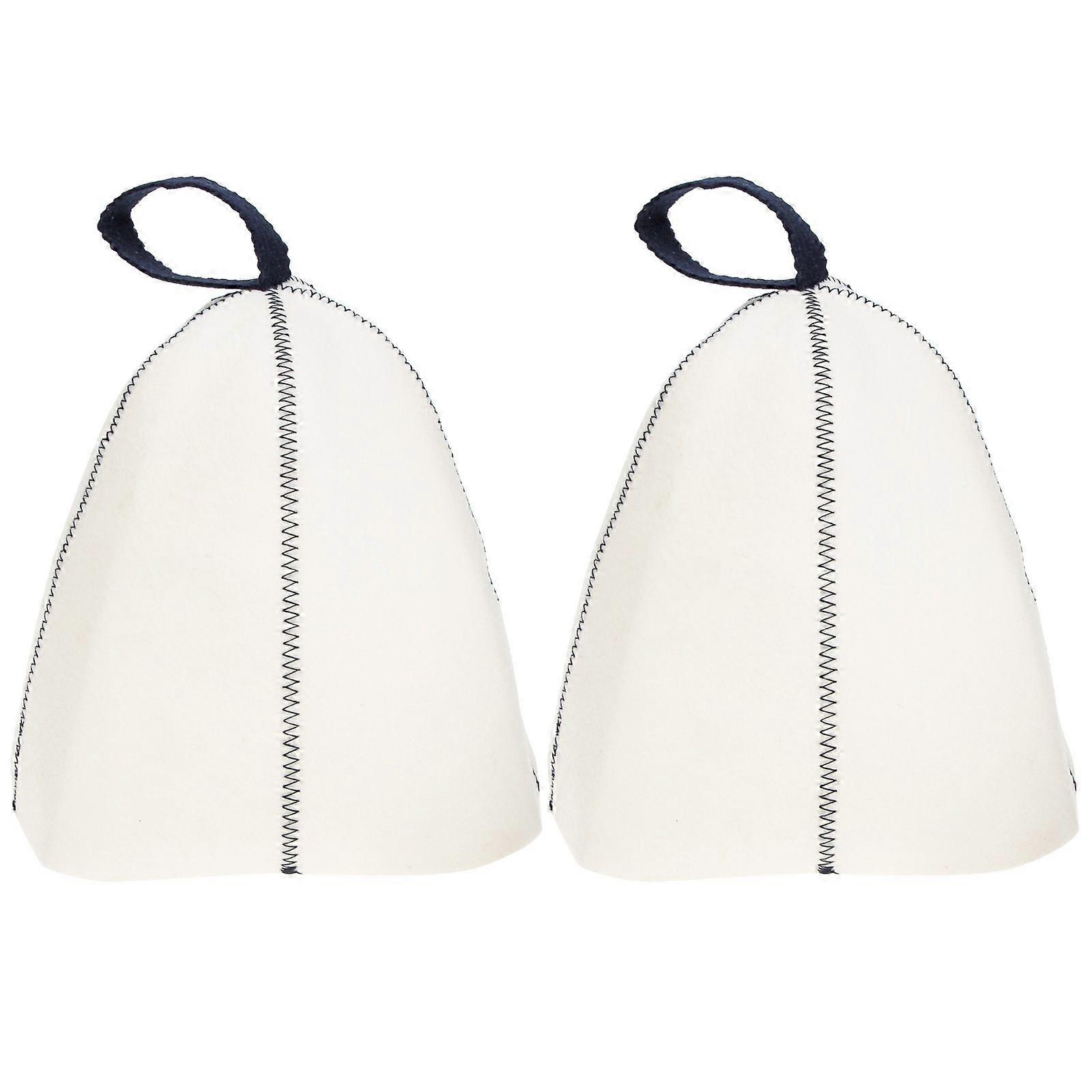 2pcs Felt Sauna Hat Thicken Felt Hat Comfortable Sauna Hat Bathing Hat