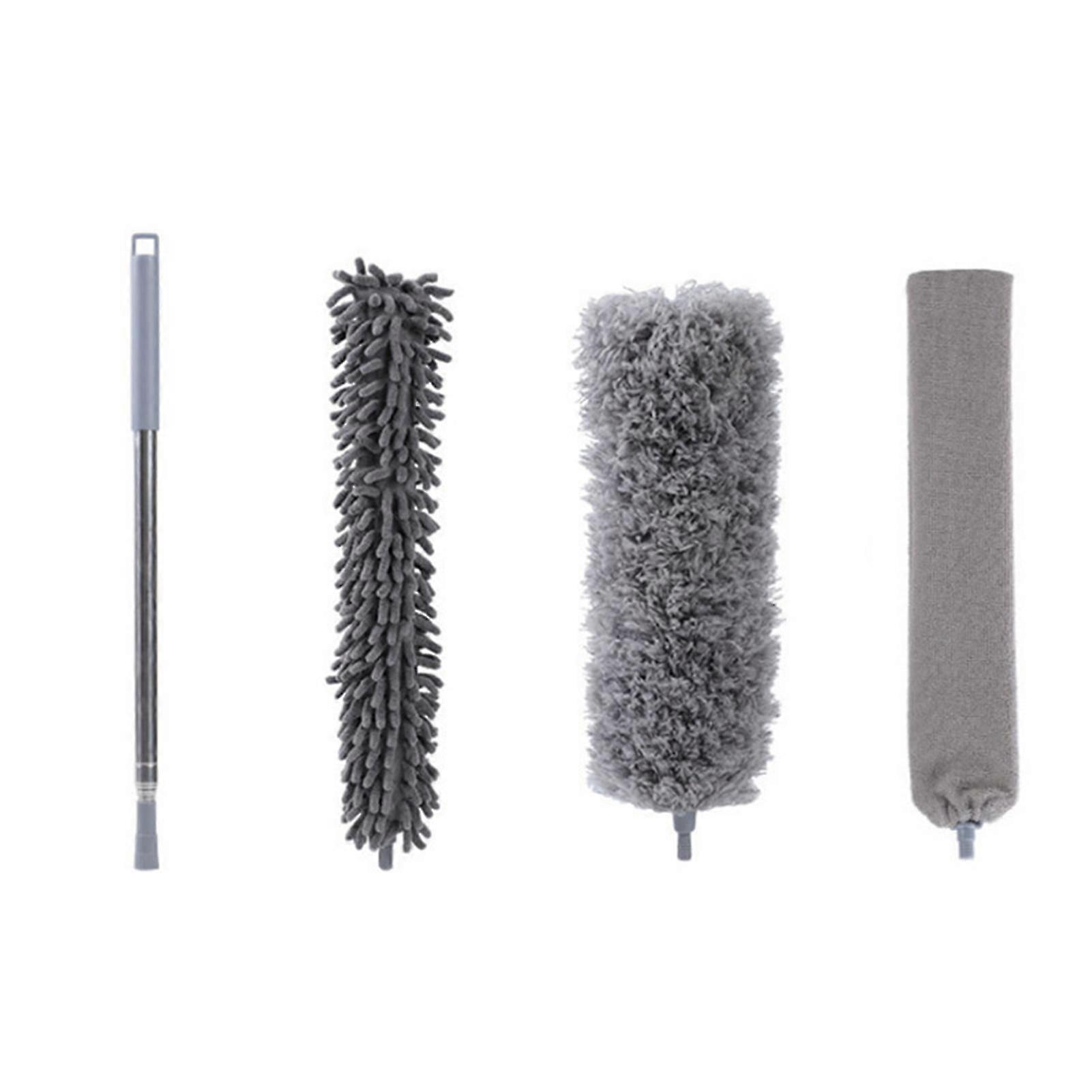 1 Set Multifunctional Ergonomic Cleaning Brush Metal Practical Retractable Handle Dust Brush For Home