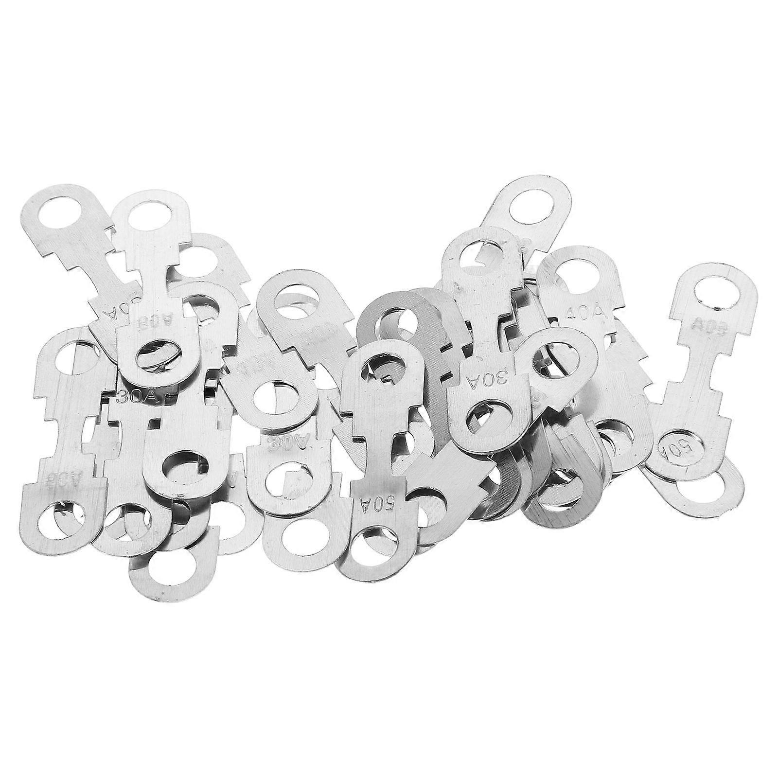 Car Flat Fuse Combination Set 30Pcs Zinc Alloy For Different Vehicle Models Silver Durable Material To Prevent Overloads