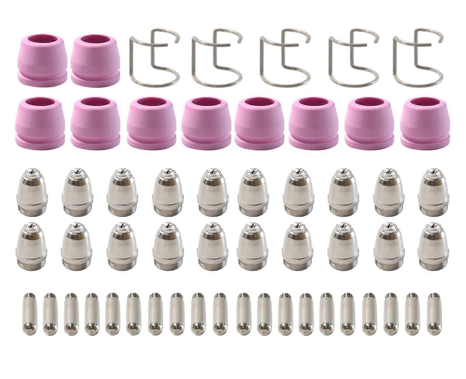 AG60 WSD60 SG55 Plasma Cutter Consumables 55PCS Nozzle Electrode Cup Spring Replacement Kit