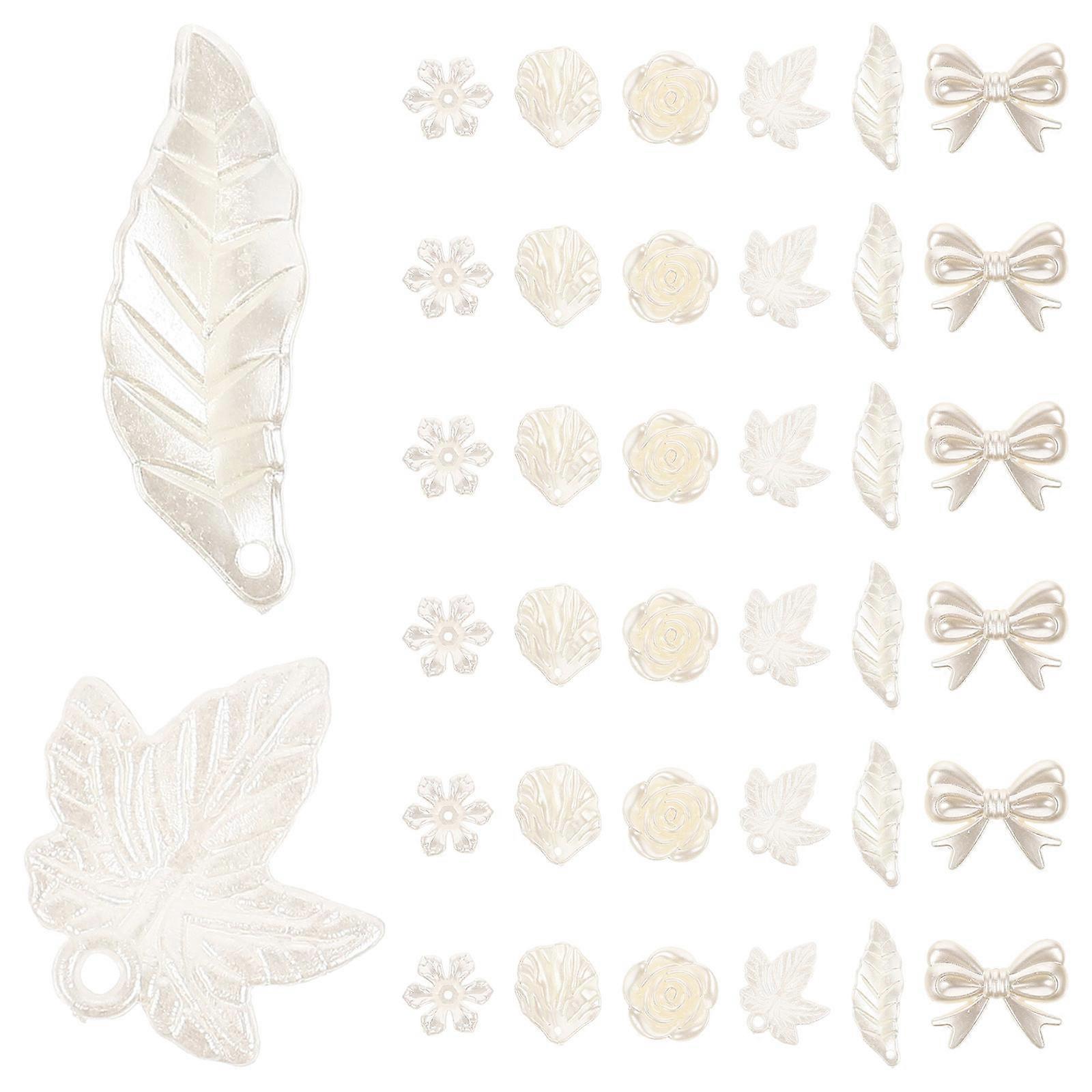 Multi Type Resin Flatback Charms for DIY Crafting 1Set White