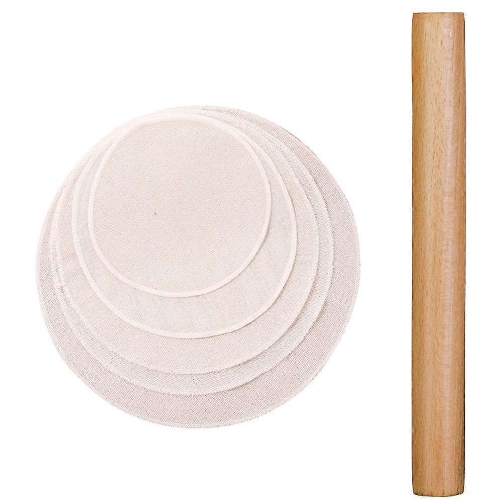Rolling Pin Wood Dough Roller for Baking Kitchen Tool 6Pcs Pack
