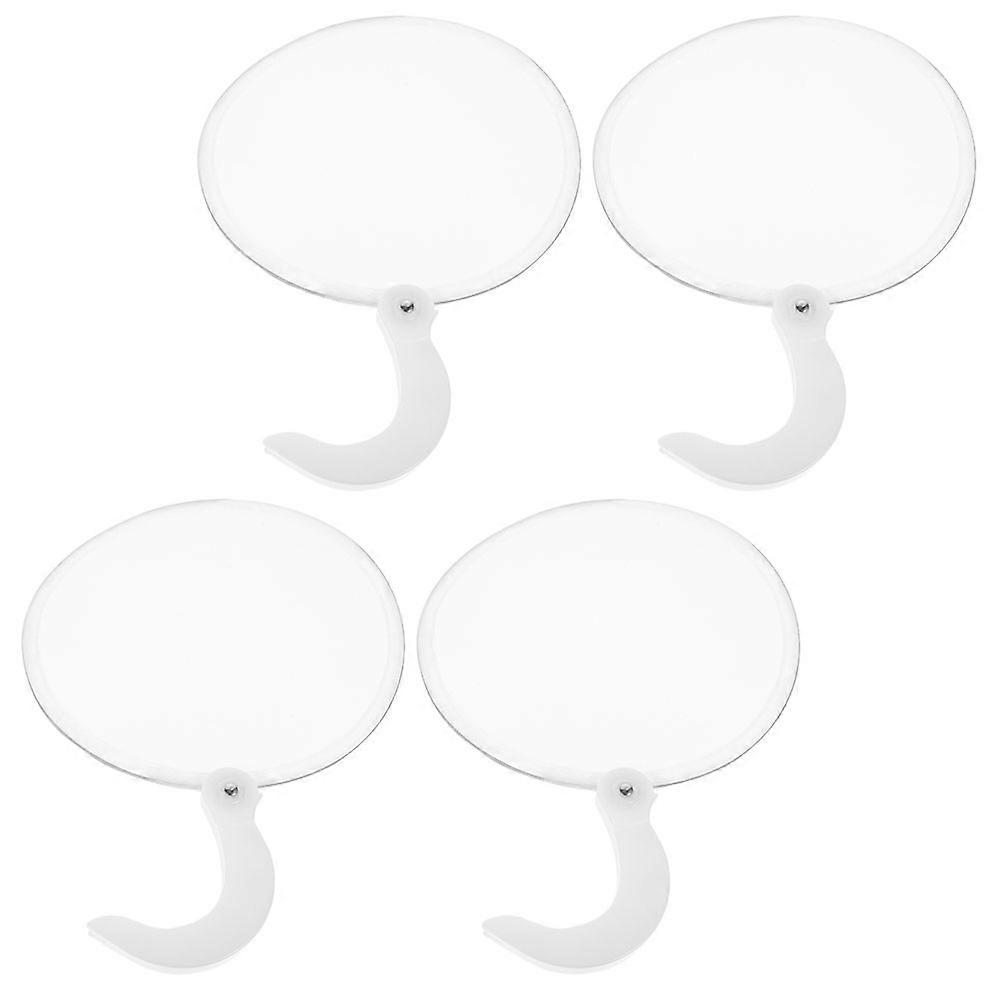 Foldable Fan Handheld White 4Pcs Folding Round Fan for Summer Use