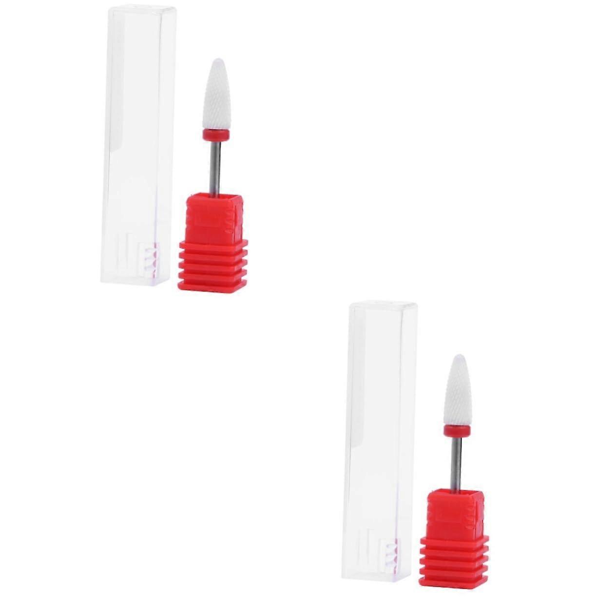 Ceramic Nail Drill Bits Set for Precise Cuticle Trimming and Gel Acrylic Removal, Red Medium