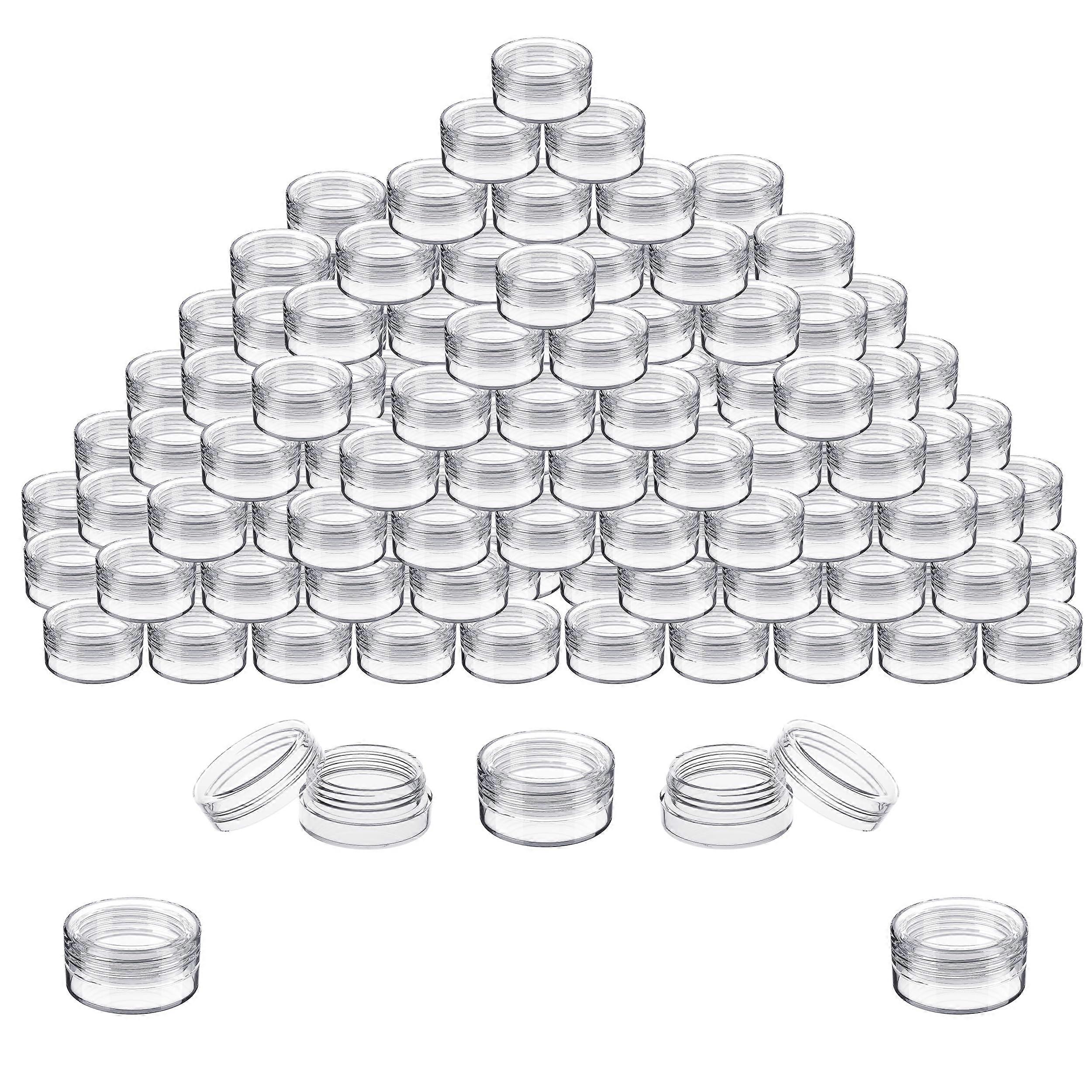 Cosmetic Sample Containers 3 Gram Clear Mini Plastic Jars with Lids Bulk LeakProof Travel Size 200 Pack