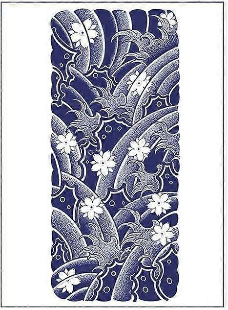 Cherry Blossom Wave Temporary Tattoo Sticker, Waterproof SemiPermanent, Realistic 714 Days