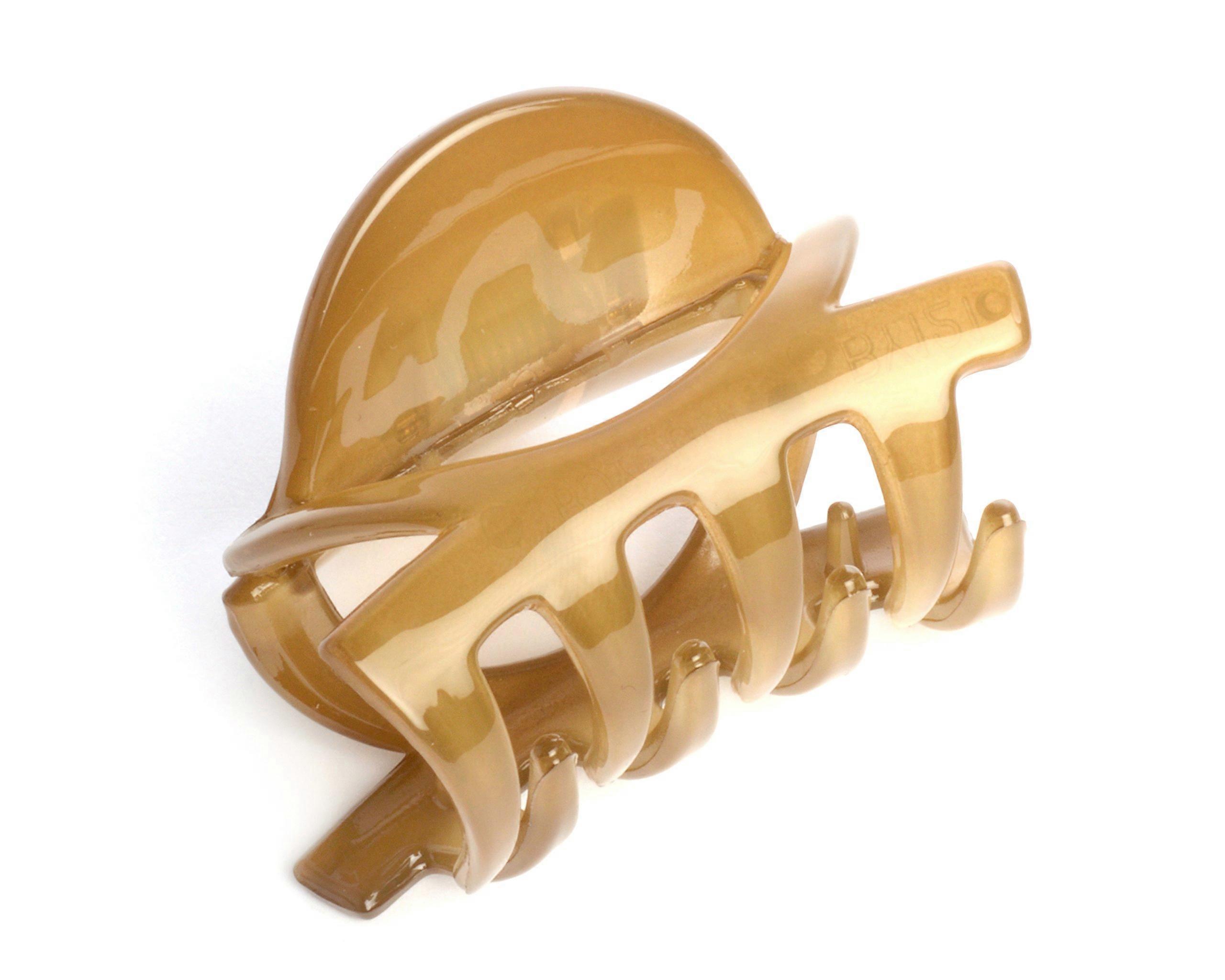 Light Brown Medium Rounded Hair Claw Clip with Secure Comfortable Hold for Everyday Styling
