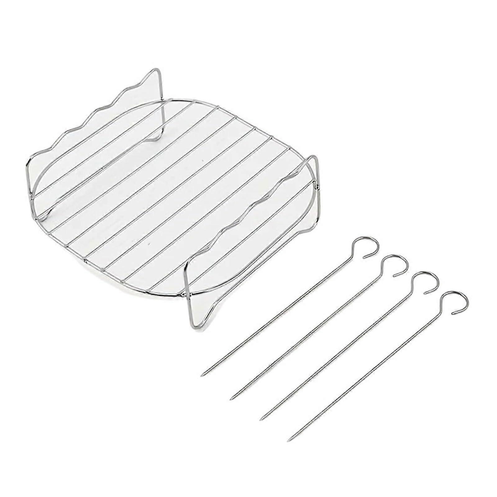 Air Fryer Accessories Stackable MultiLayer Racks Set with Foldable Portable BBQ Grill