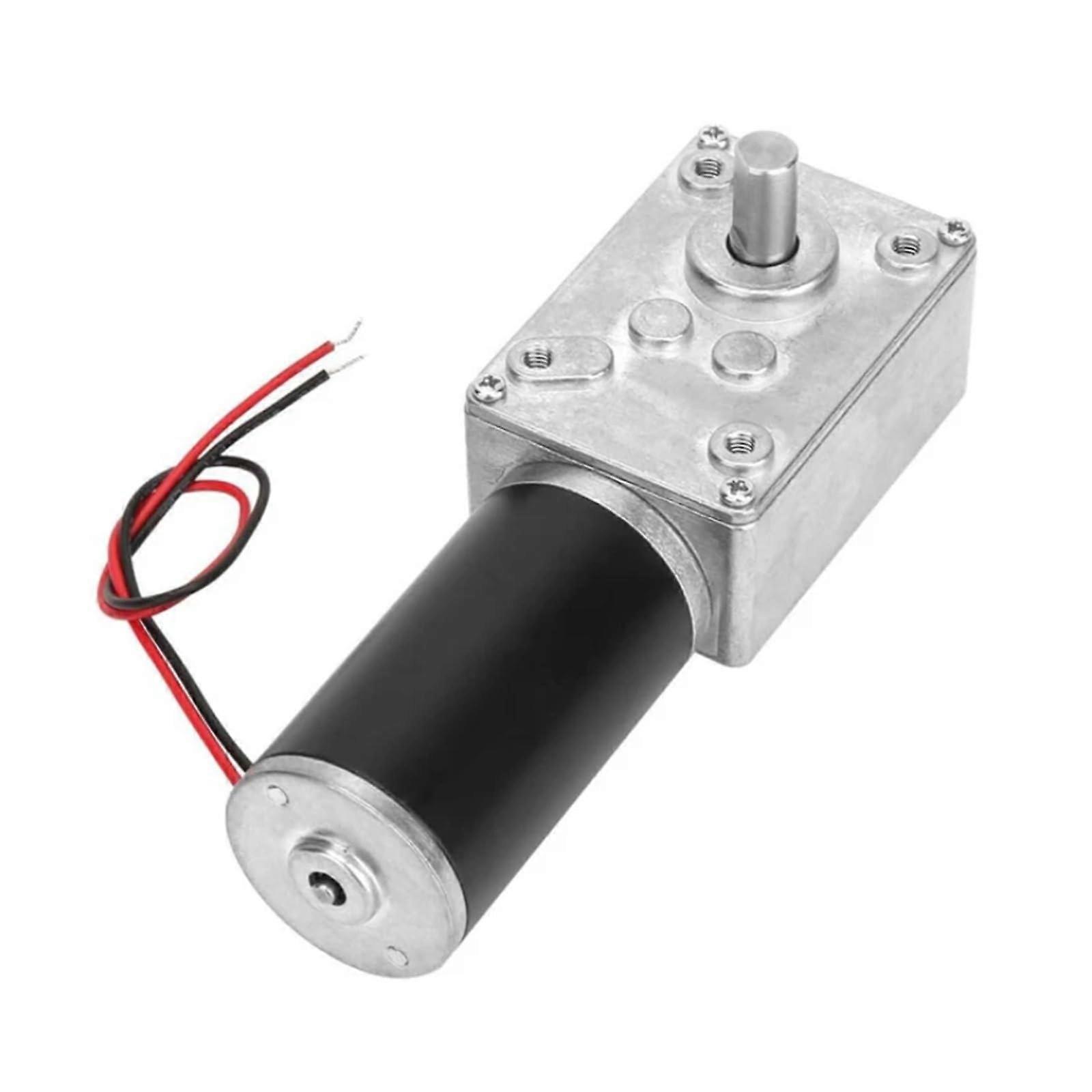 12V 27RPM DC Worm Gear Motor  Torque Adjustable Speed Reversible SelfLocking Double Shaft