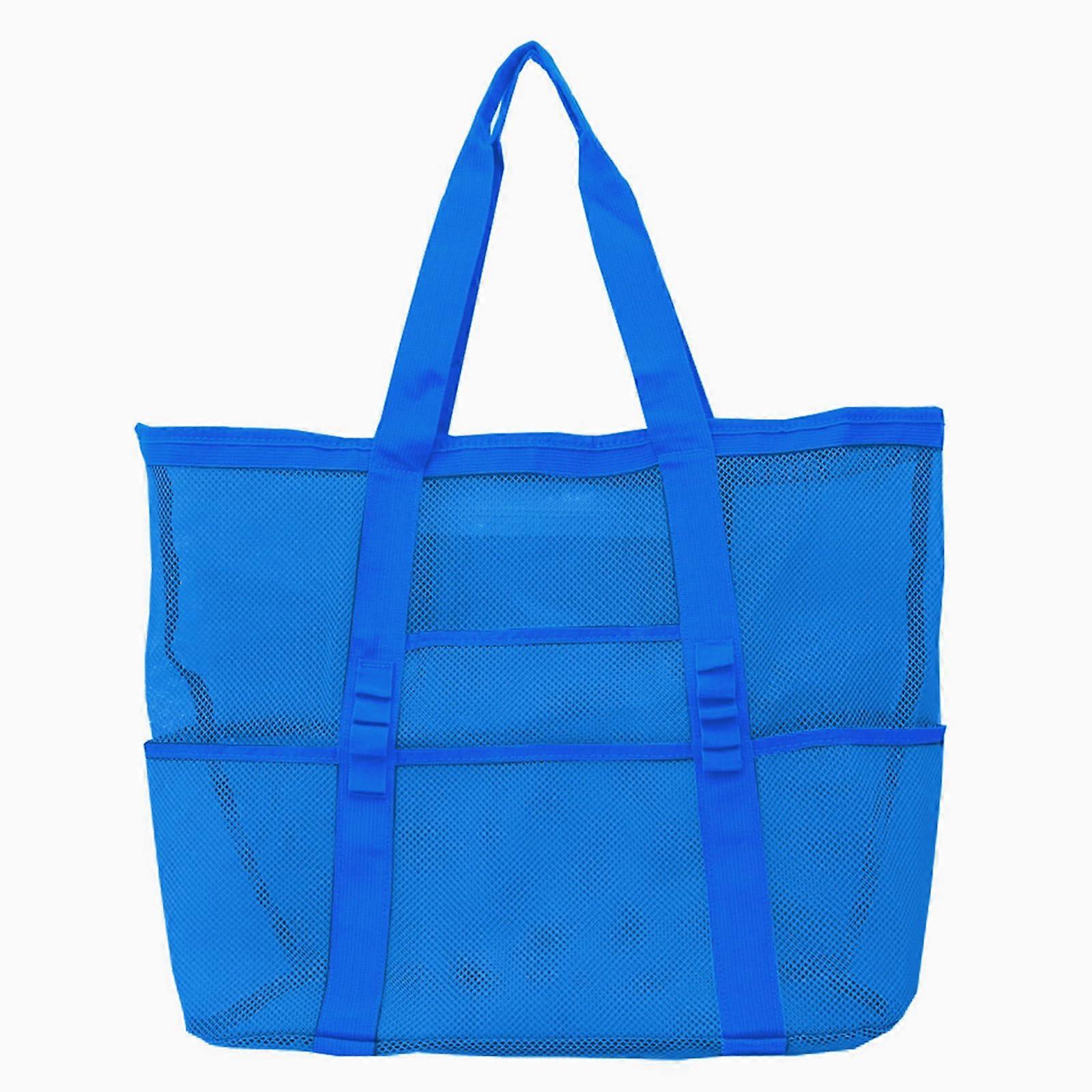 Beach Bag with Large Capacity and MultiPocket Design, Lightweight Mesh Tote for Vacation