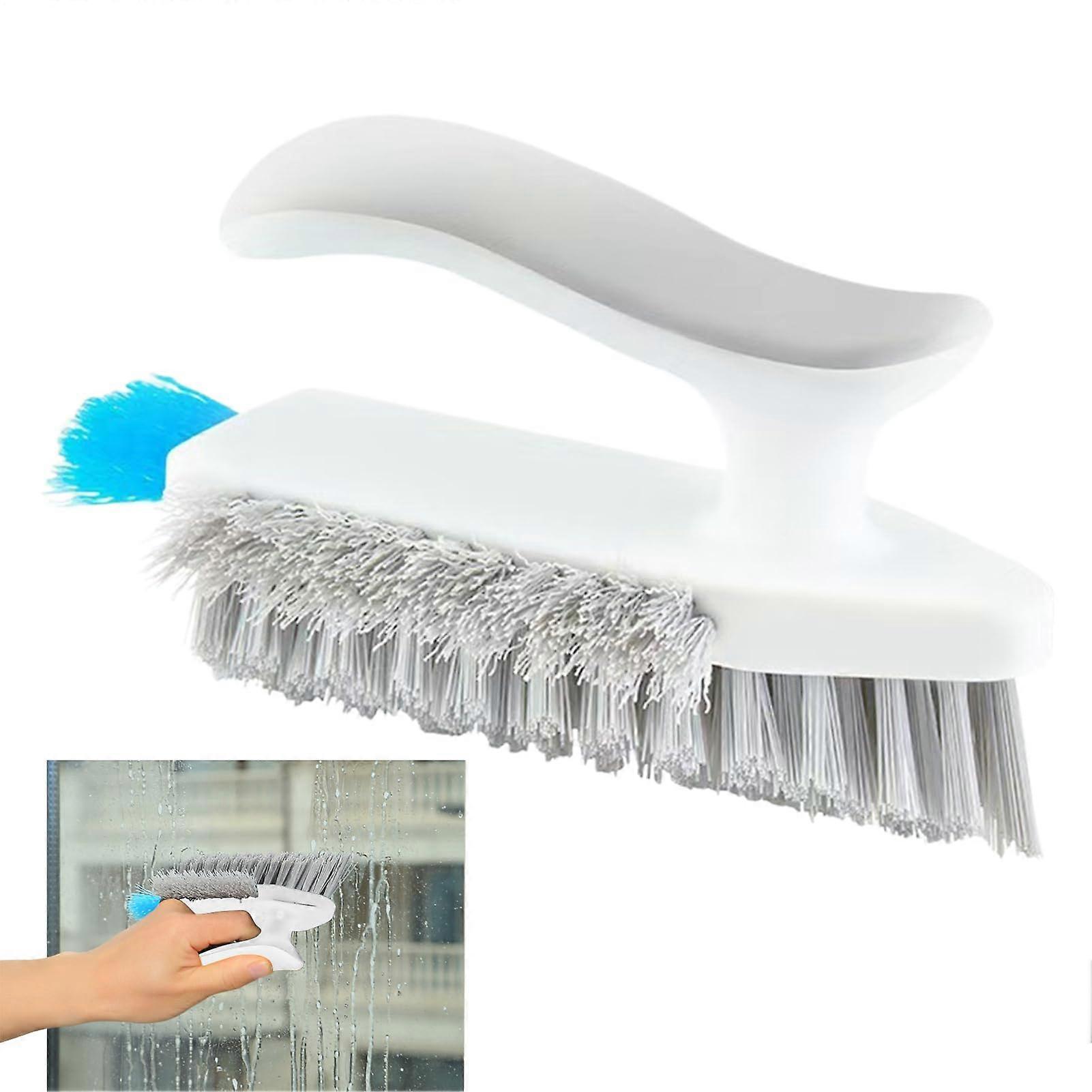Crevice Cleaning Brush with Scraper for Window Tracks, Kitchen, Bathroom, Tile Gaps and Corners