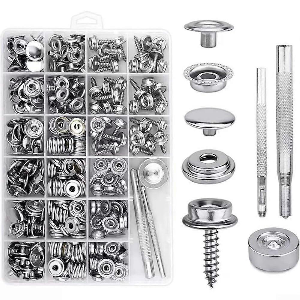 323pcs Stainless Steel Snap Fasteners Boat Cover  Kit Rust Resistant with Tool Set