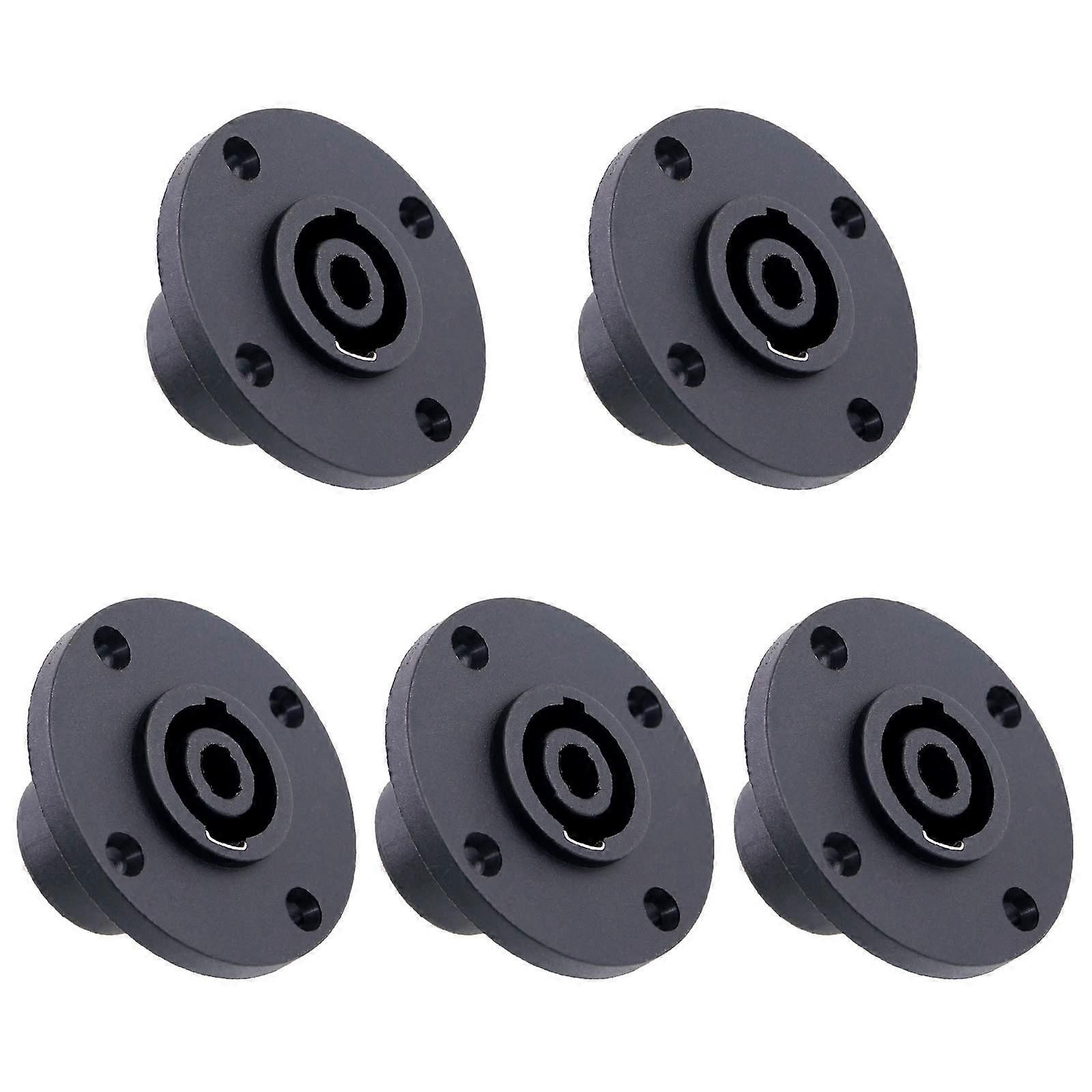 5 Pack Compatible with Neutrik 4 Pole Speakon Panel Mount Connector with Secure Twist Lock for Audio Systems