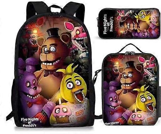Five Nights Backpack, School Bag, Children's School Bag, Backpack, Men's Backpack, Laptop Backpack, Three-piece Backpack