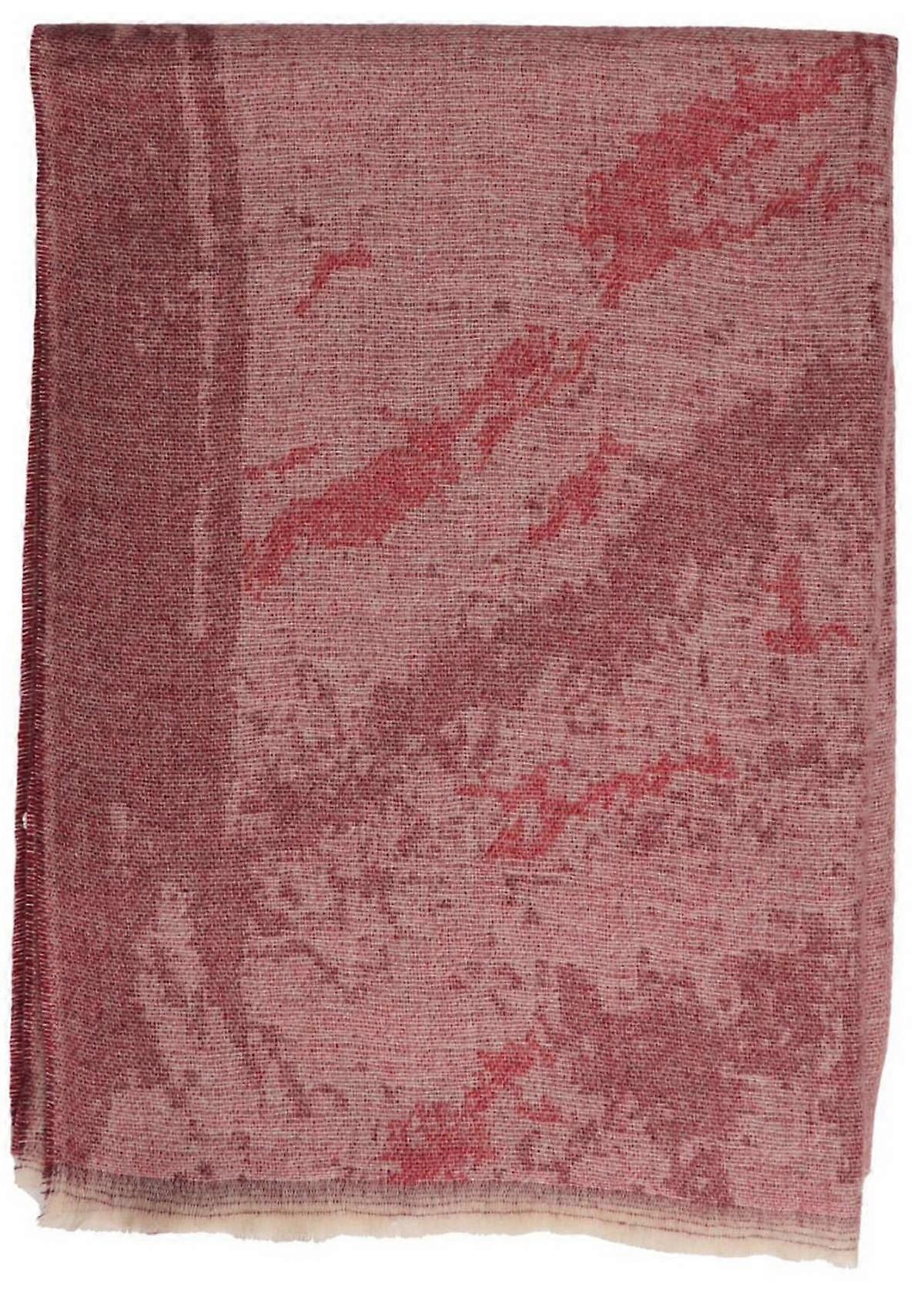 Zelly Muted Abstract Scarf - Claret Red