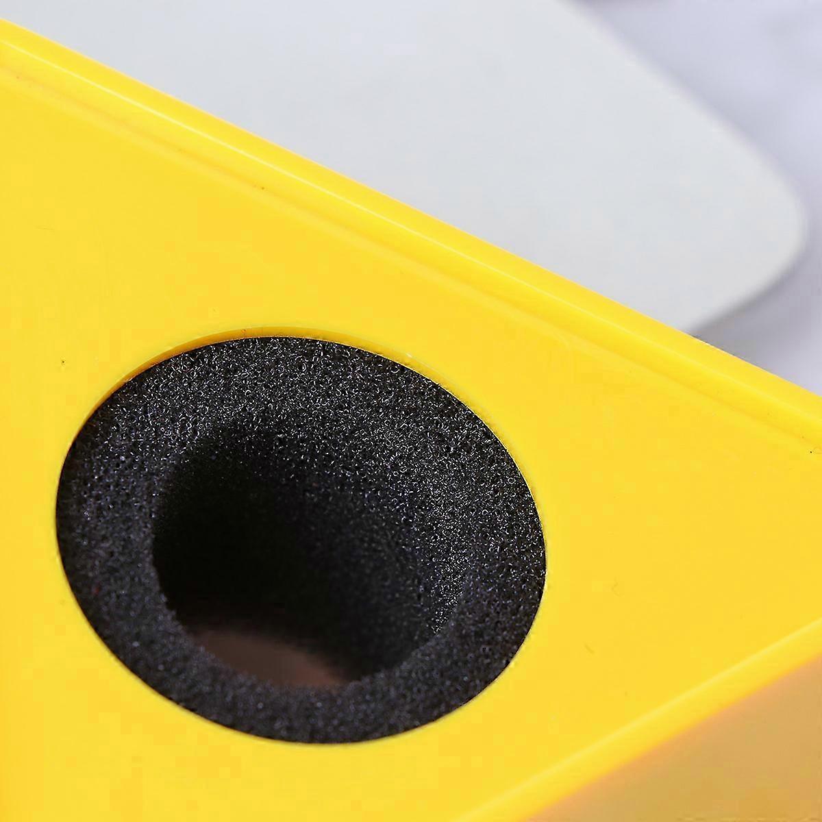 Yellow Mic Logo Stand, ABS Material, for Professional Interview and TV Logo Display