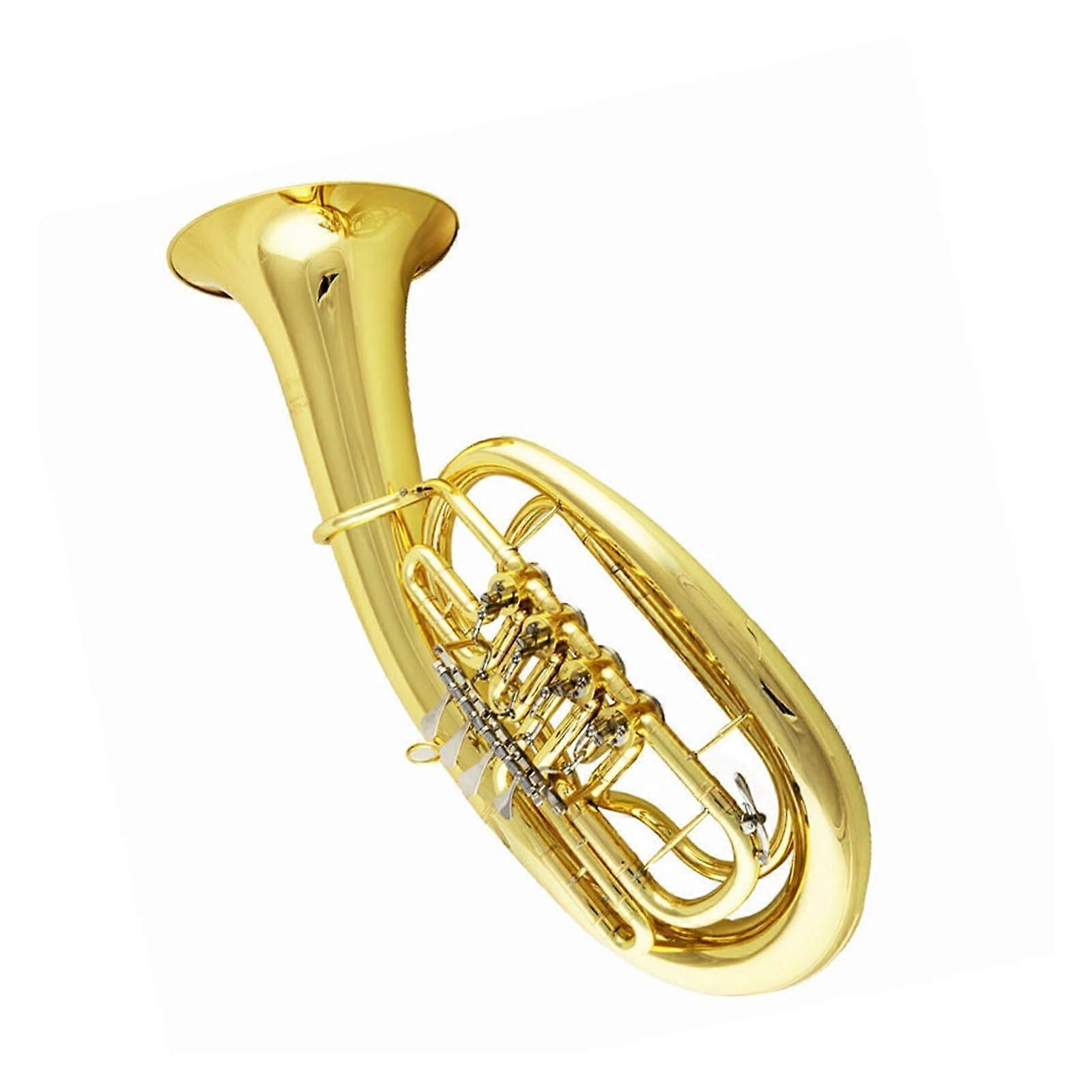 Professional 4 Valve Brass Euphonium with Ergonomic Key Layout for Beginners and Performance