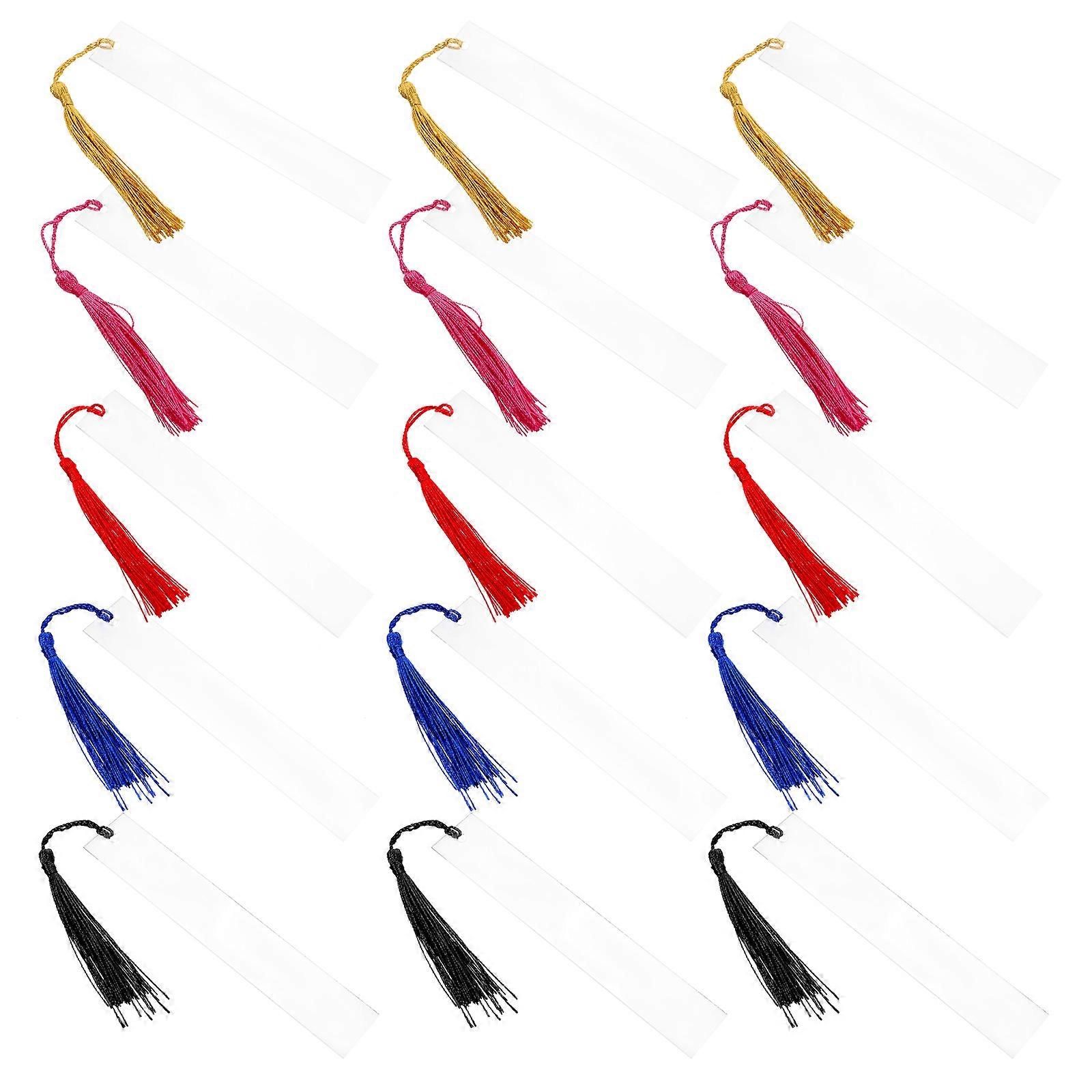 Acrylic Bookmark Blank Set with Tassels for Reading Decor 1Set