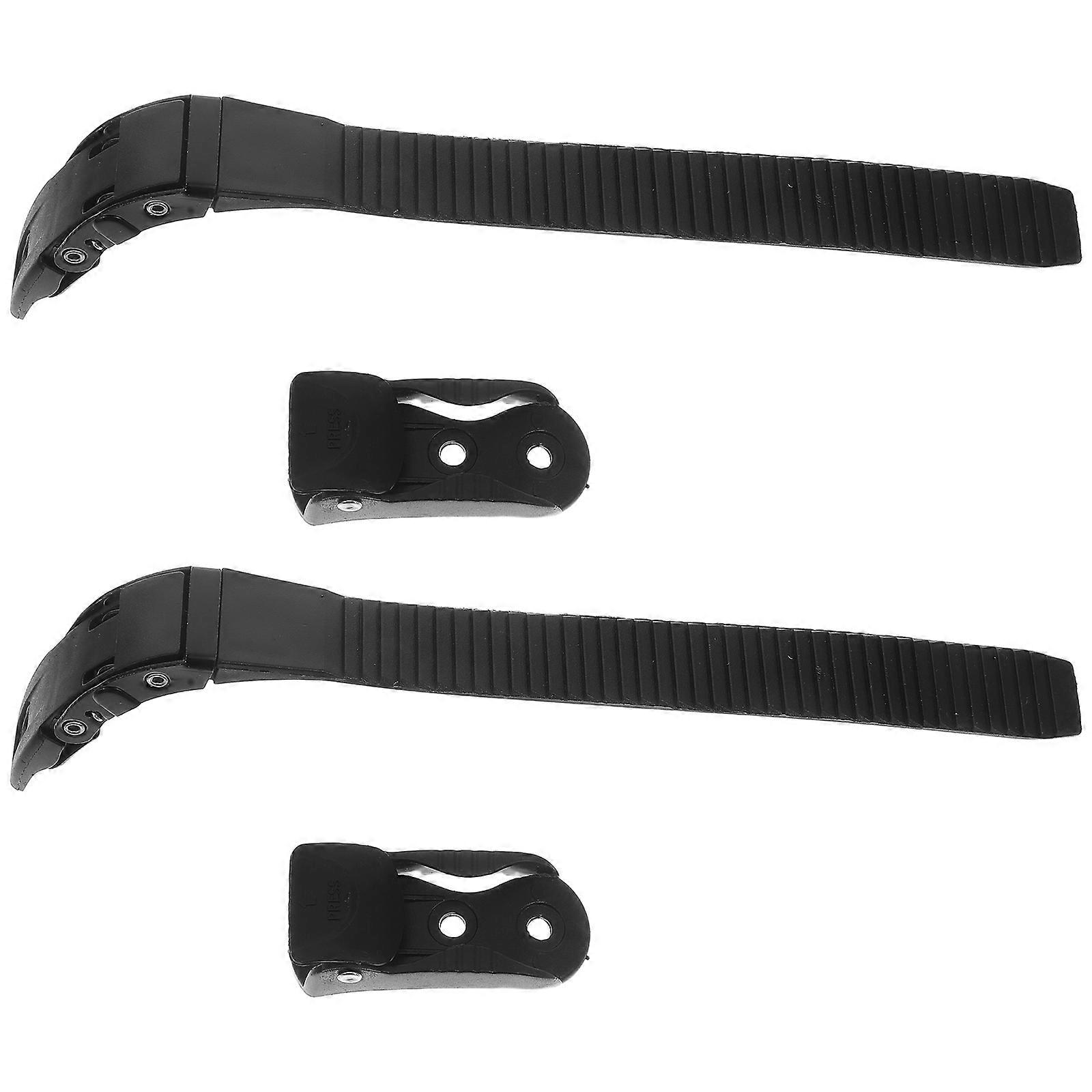Roller Shoes Replaceable Buckle Straps for Skating 4Pcs Black PP Material