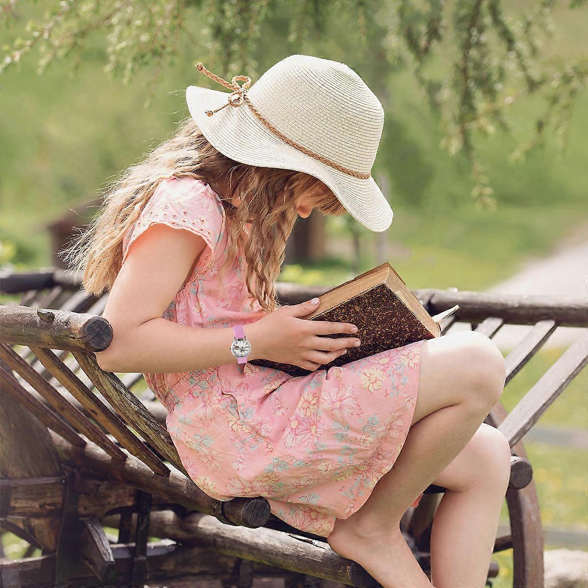 Quartz Watch for Kids Luminous Pointer Witch Pumpkin Lantern 1Pcs Pink