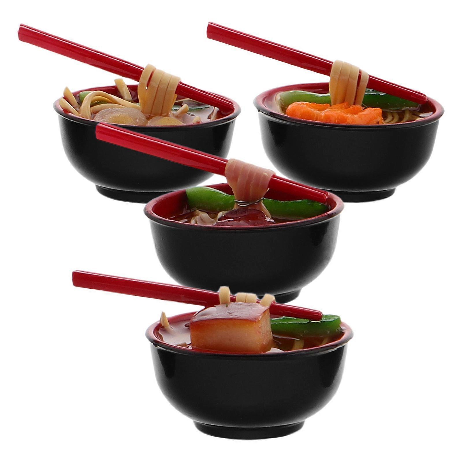 Simulated Food Props for Display 4Pcs Artificial Noodle Models PVC