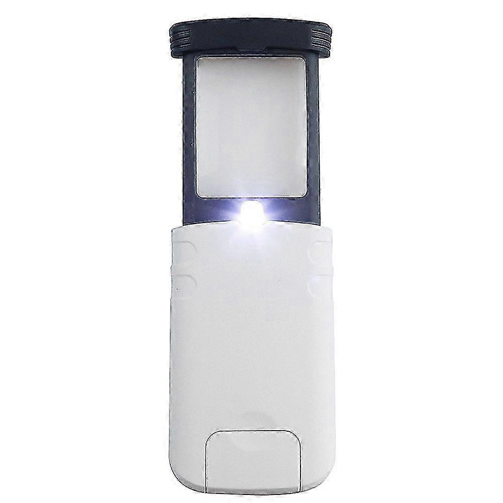 Portable 4X Magnifier with LED Lights Foldable Pocket Microscope for Detailed Viewing