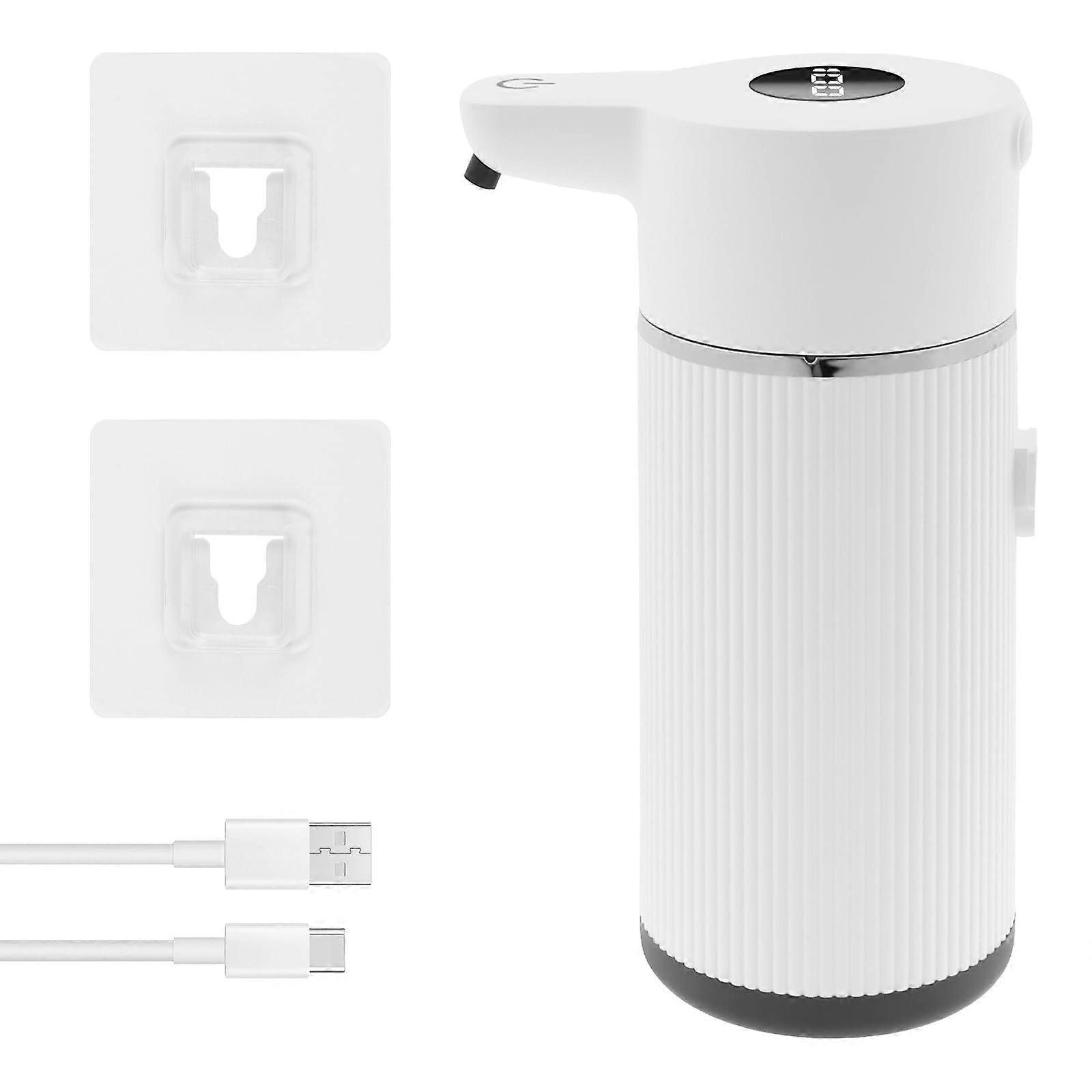 Automatic Soap Dispenser Wall Mounted Touchless Smart Sensor USBC Rechargeable 4 Level Control White