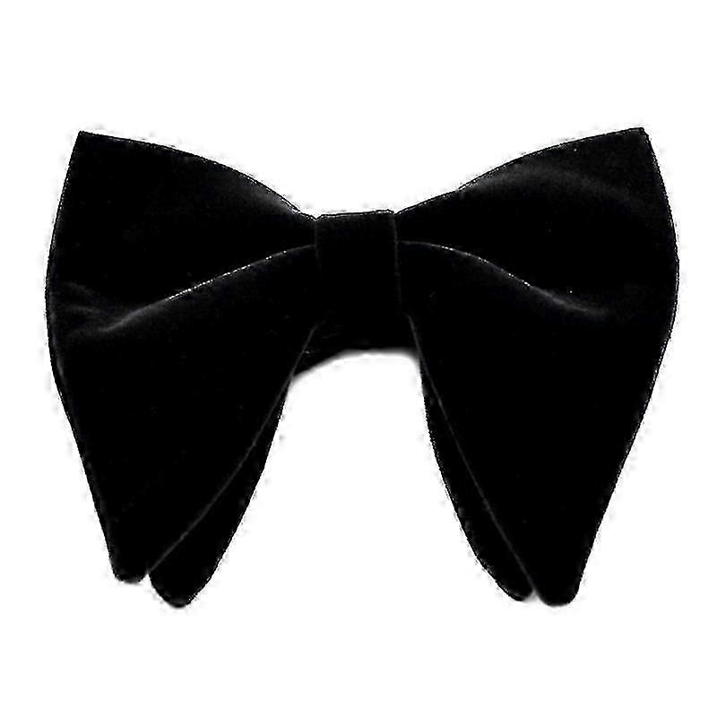 Men's Velvet Bow Tie, Vintage Double Layer, Solid Color, Adjustable Length