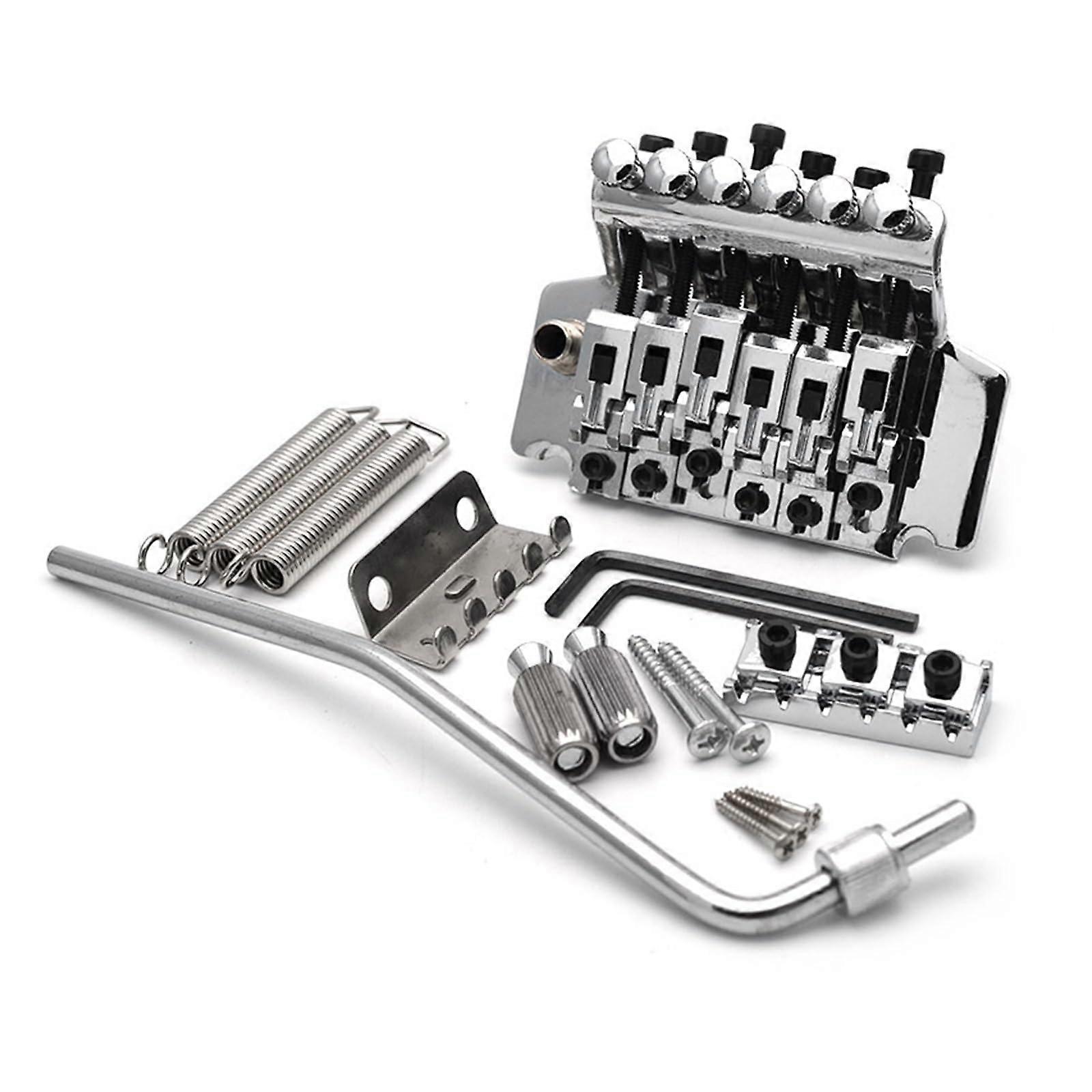 Chrome Electric Guitar Tremolo Bridge with Double Locking System, Easy Install Replacement