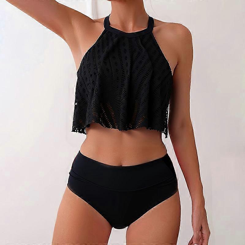 Women's Bikini Swimsuit, Solid Color, Two-Piece, For Beach