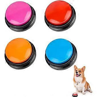Hondenknoppen voor communicatie, 30 seconden opnemen/afspelen, geschikt voor katten- en puppytraining, grappig cadeau – 4 stuks